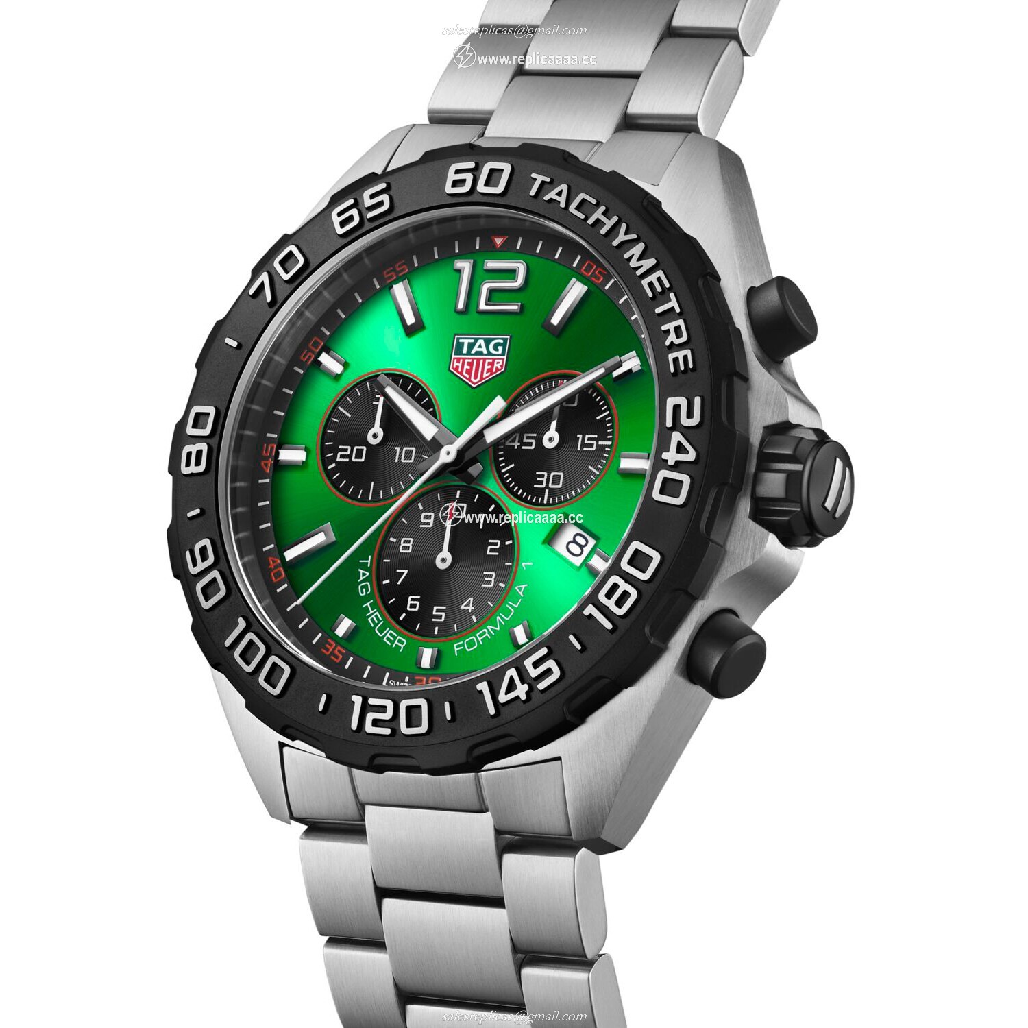 Replica TAG Heuer Formula 1 Quartz Chronograph 200M 43mm Mens details Green CAZ101AP.BA0842