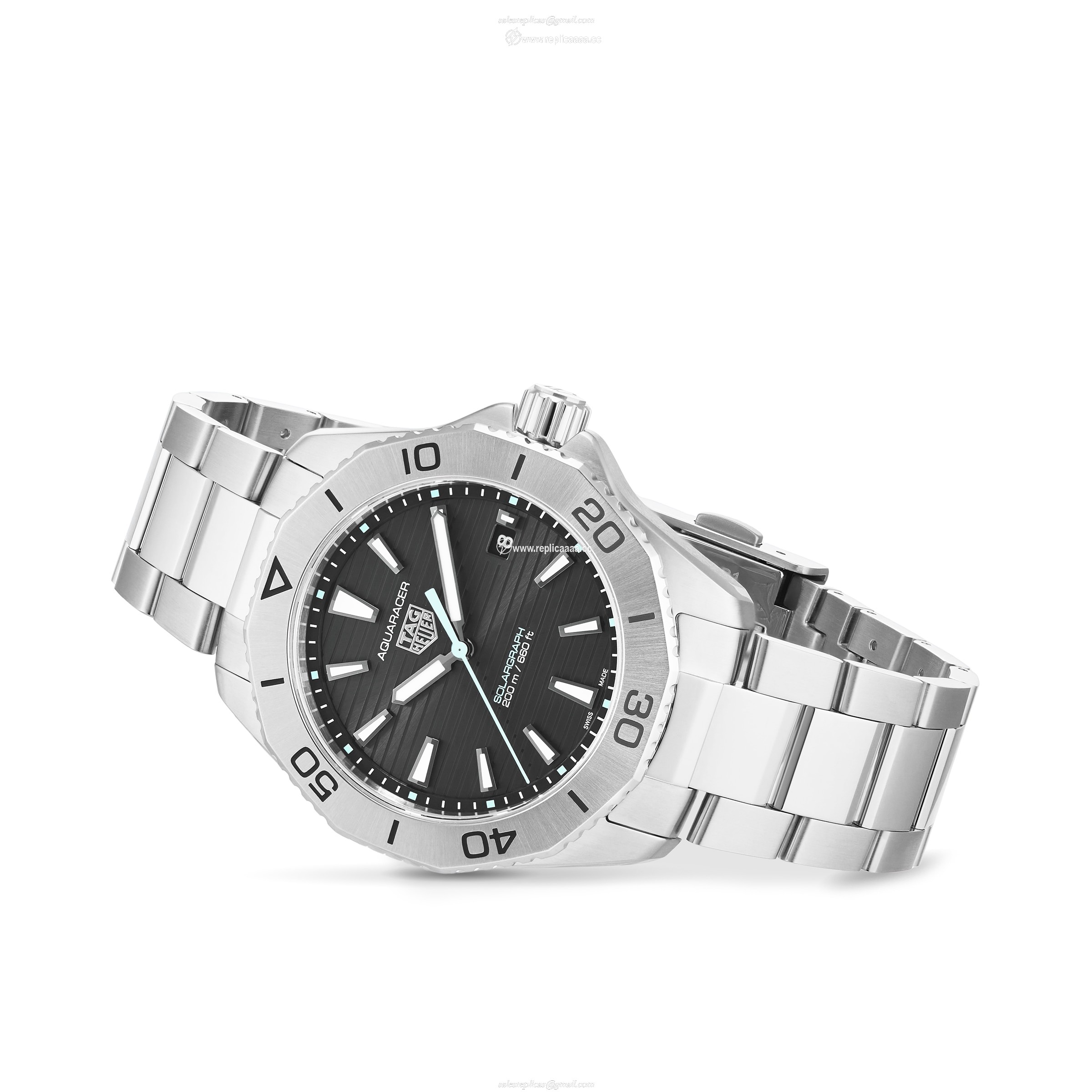 Replica TAG Heuer Aquaracer 200 Professional Solargraph 40mm Mens details Black WBP1114.BA0000 2 Replica TAG Heuer Aquaracer 200 Professional Solargraph 40mm Mens details Black WBP1114.BA0000