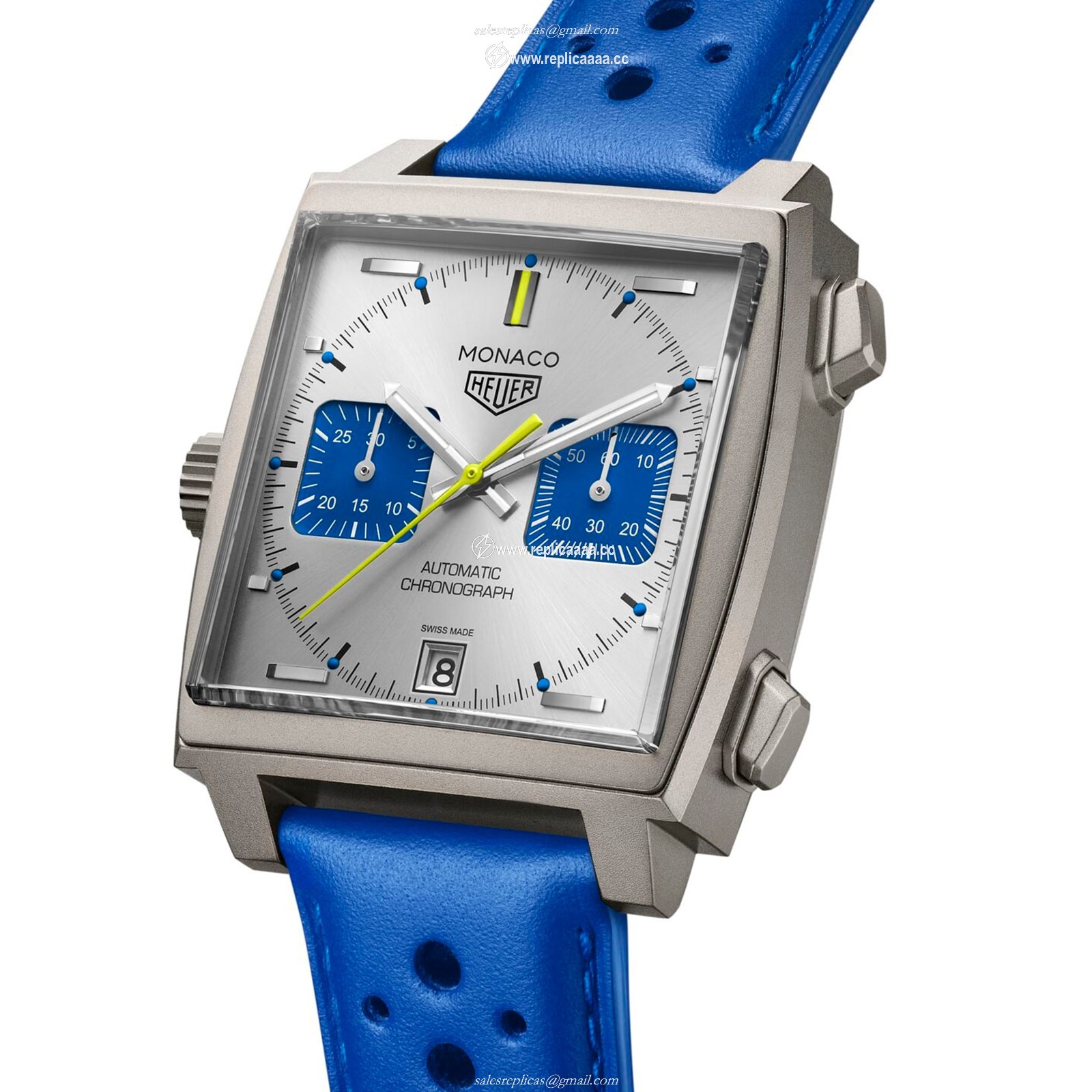Replica TAG Heuer Monaco Chronograph Racing Blue Limited Edition 39mm Mens details Silver CAW218C.FC6548 2 Replica TAG Heuer Monaco Chronograph Racing Blue Limited Edition 39mm Mens details Silver CAW218C.FC6548
