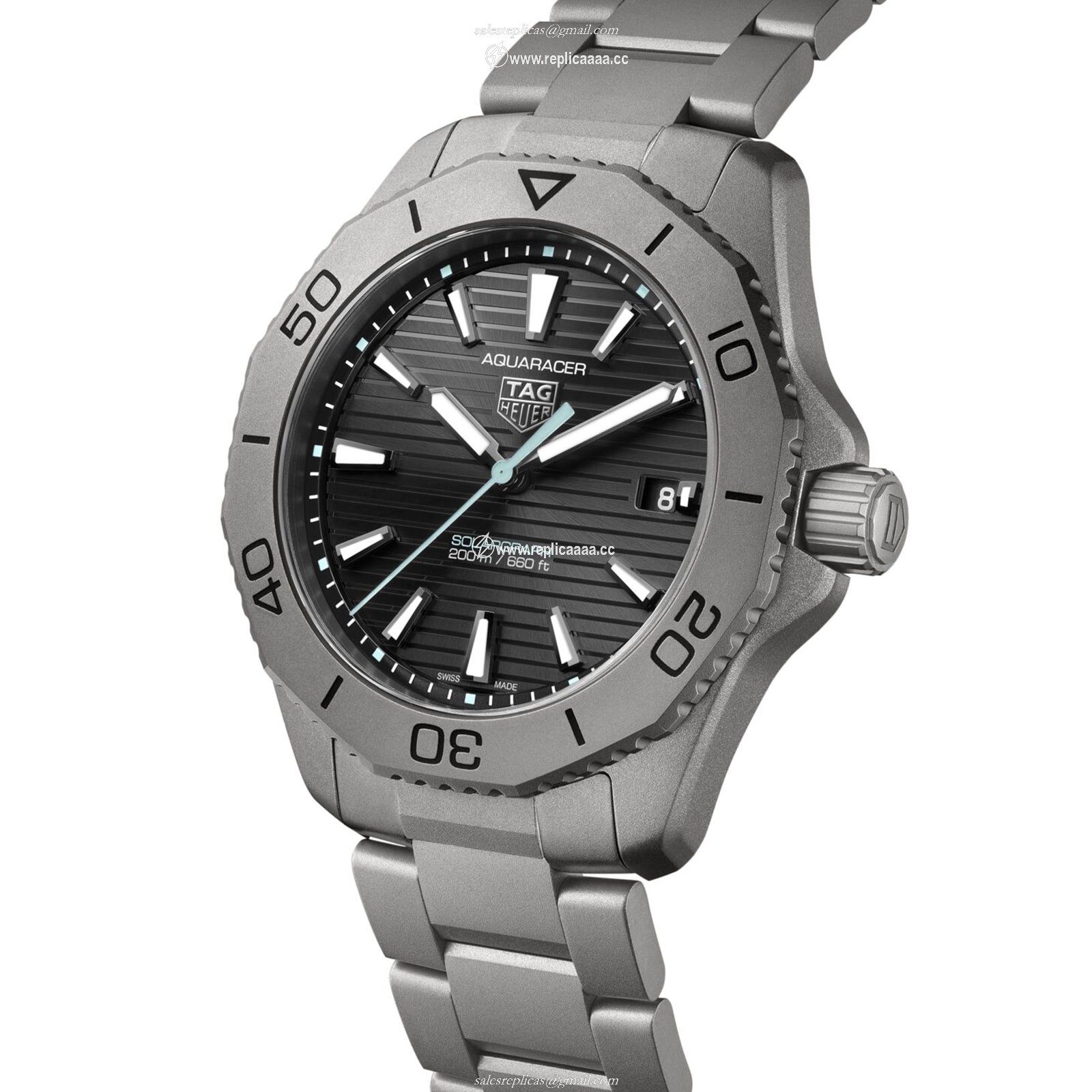 Replica TAG Heuer Aquaracer Professional 200 Solargraph 40mm Mens details Titanium WBP1180.BF0000 2 Replica TAG Heuer Aquaracer Professional 200 Solargraph 40mm Mens details Titanium WBP1180.BF0000