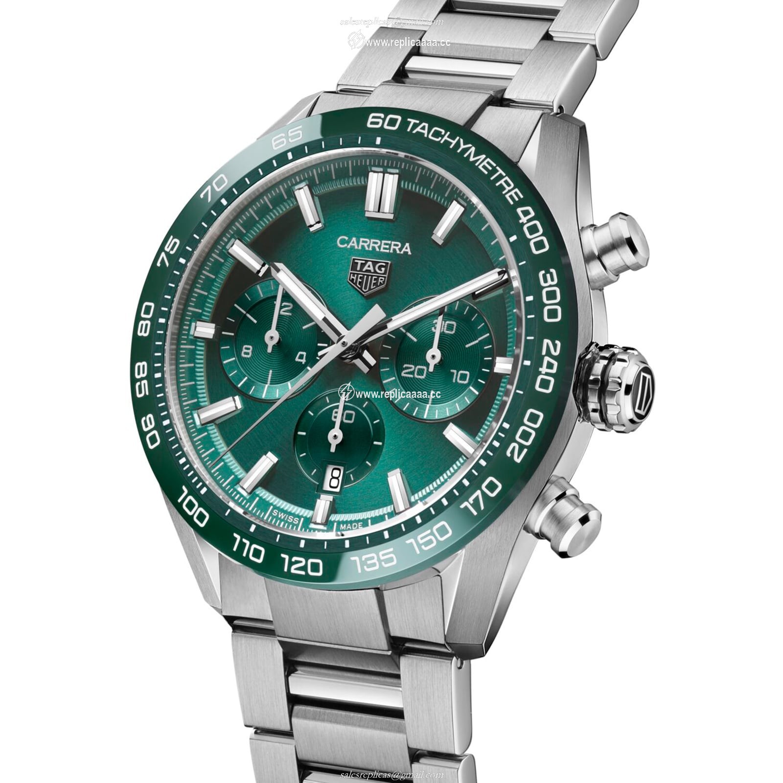 Replica TAG Heuer Carrera Chronograph 44mm Mens details Green Stainless Steel CBN2A1N.BA0643 2 Replica TAG Heuer Carrera Chronograph 44mm Mens details Green Stainless Steel CBN2A1N.BA0643