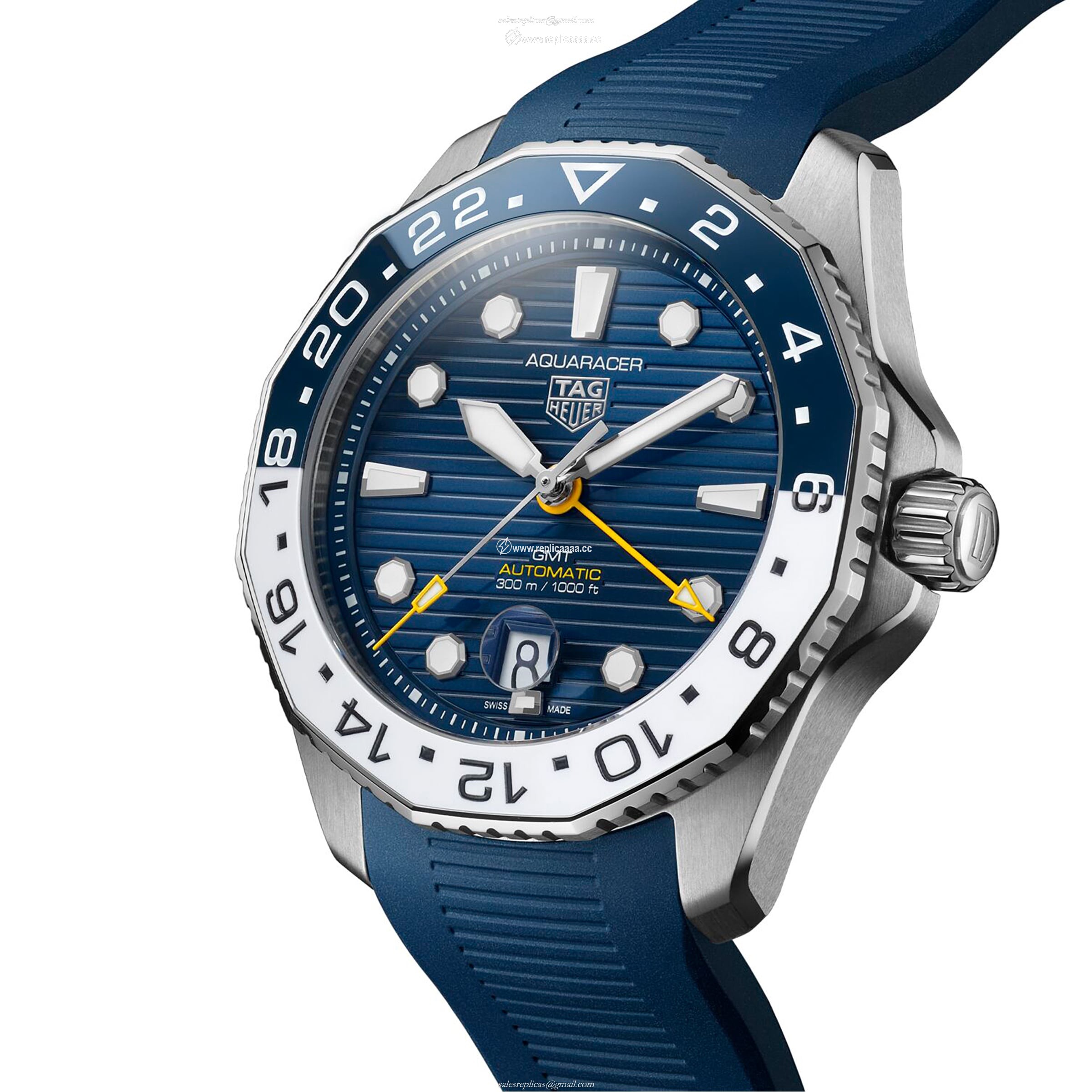 Replica TAG Heuer Aquaracer Professional 300 GMT 43mm Mens details Rubber WBP2010.FT6198 2 Replica TAG Heuer Aquaracer Professional 300 GMT 43mm Mens details Rubber WBP2010.FT6198