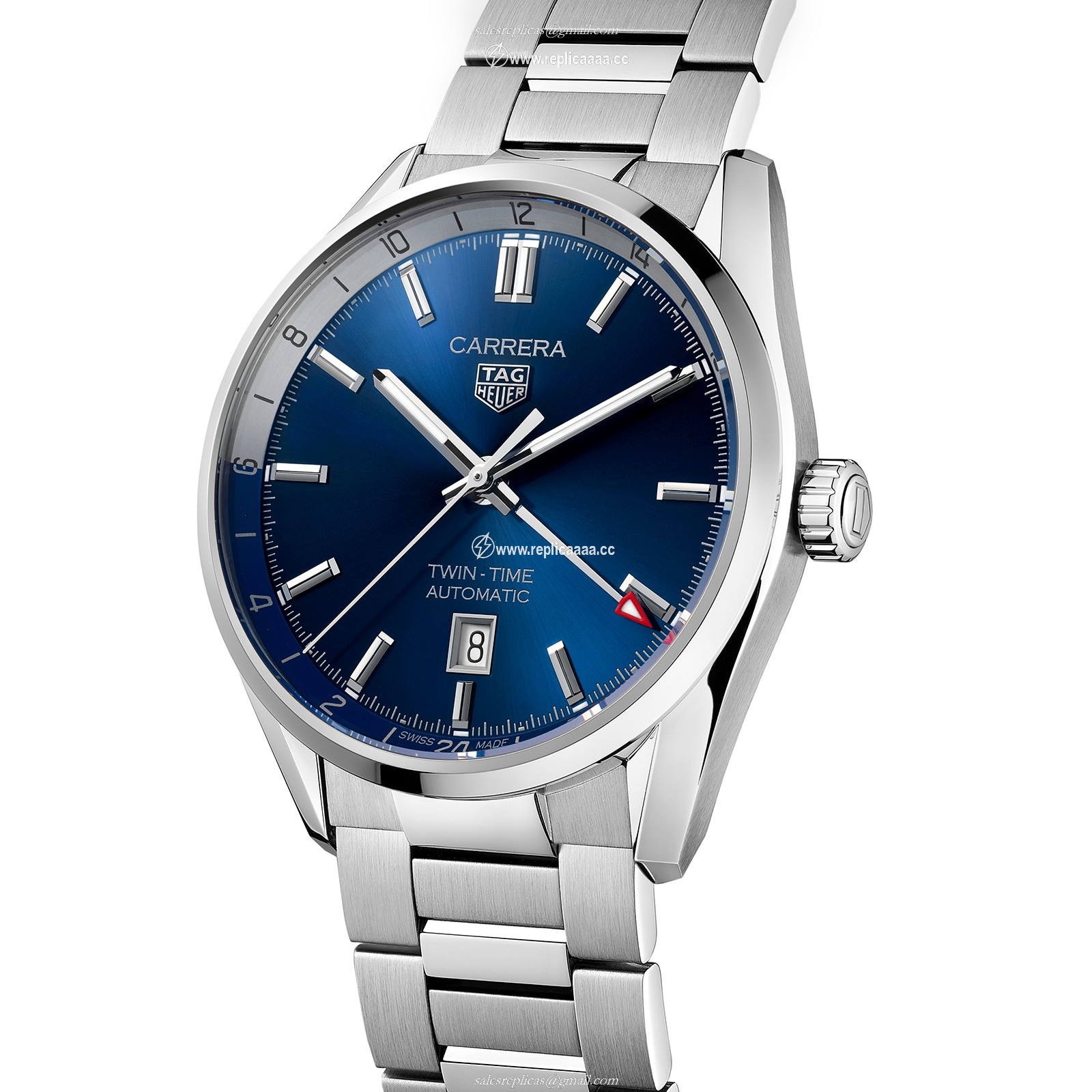 Replica TAG Heuer Carrera Three-Hand Twin-Time 41mm Automatic Mens details WBN201A.BA0640