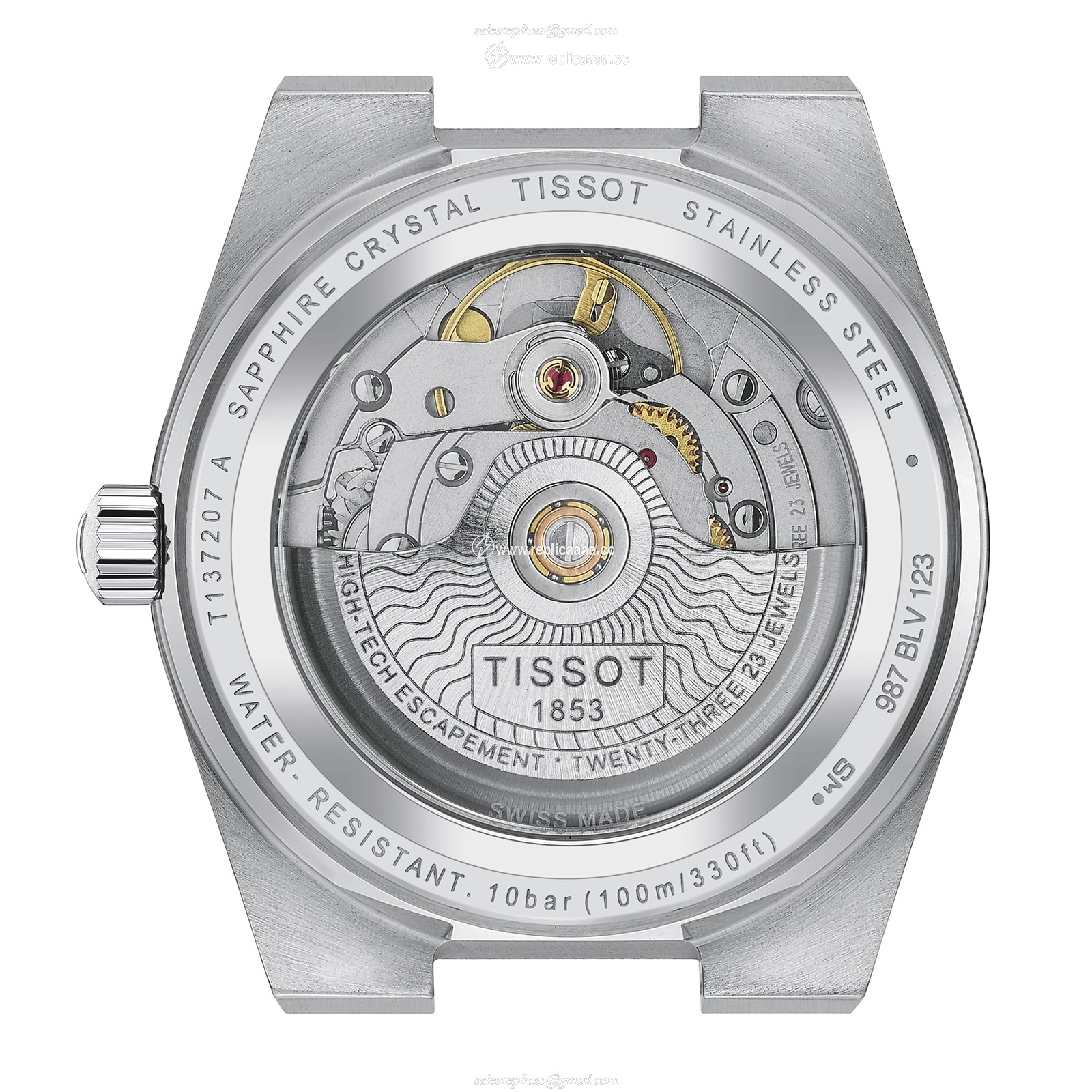 Replica Tissot PRX Powermatic 80 35mm Unisex details Black T1372071105100