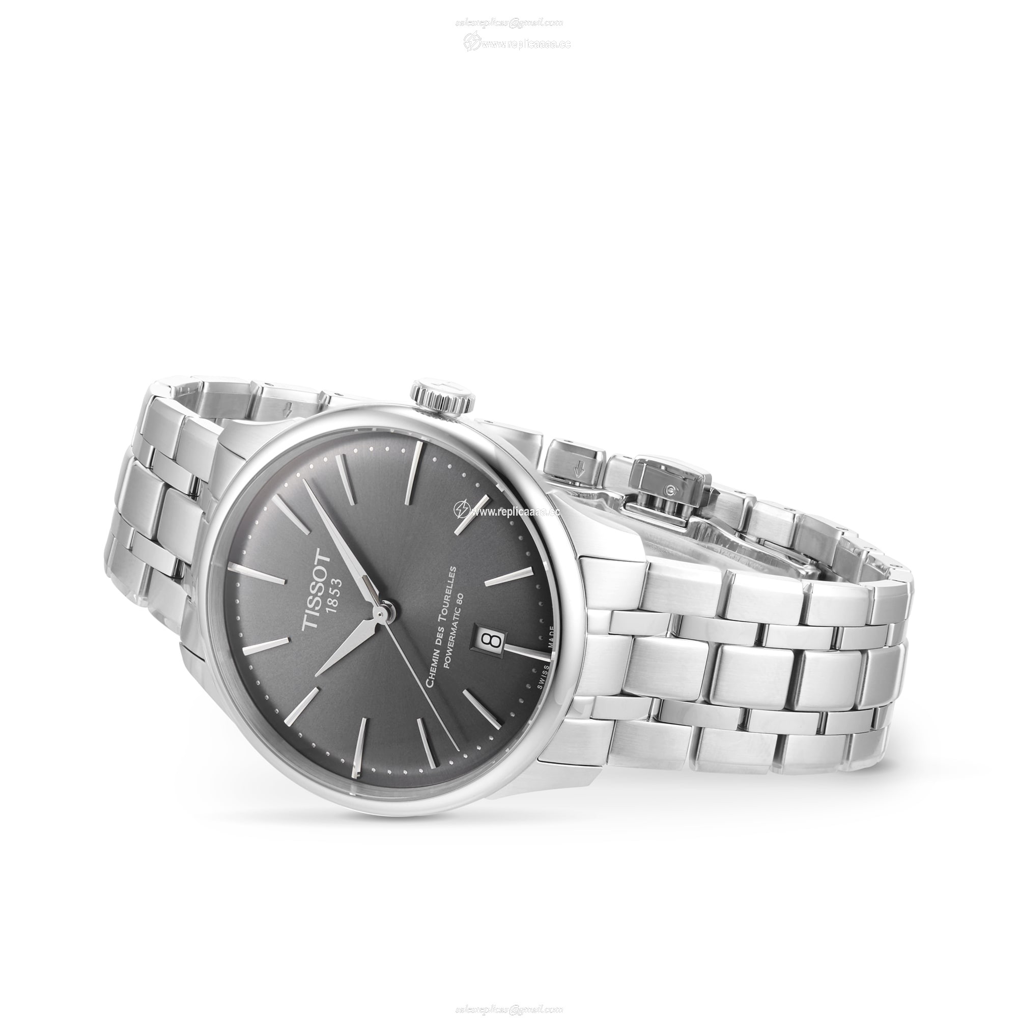 Replica Tissot Chemin Des Tourelles Powermatic 80 39mm Mens details - Black T1398071106100 2 Replica Tissot Chemin Des Tourelles Powermatic 80 39mm Mens details - Black T1398071106100