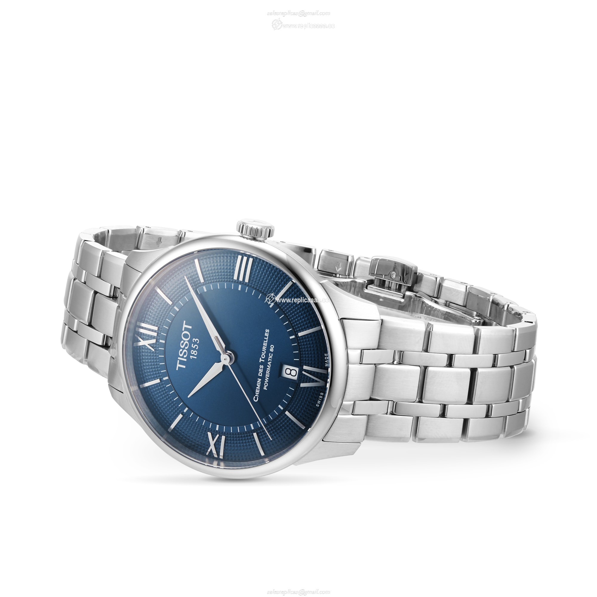 Replica Tissot Chemin Des Tourelles Powermatic 80 39mm Mens details - Blue T1398071104800 2 Replica Tissot Chemin Des Tourelles Powermatic 80 39mm Mens details - Blue T1398071104800