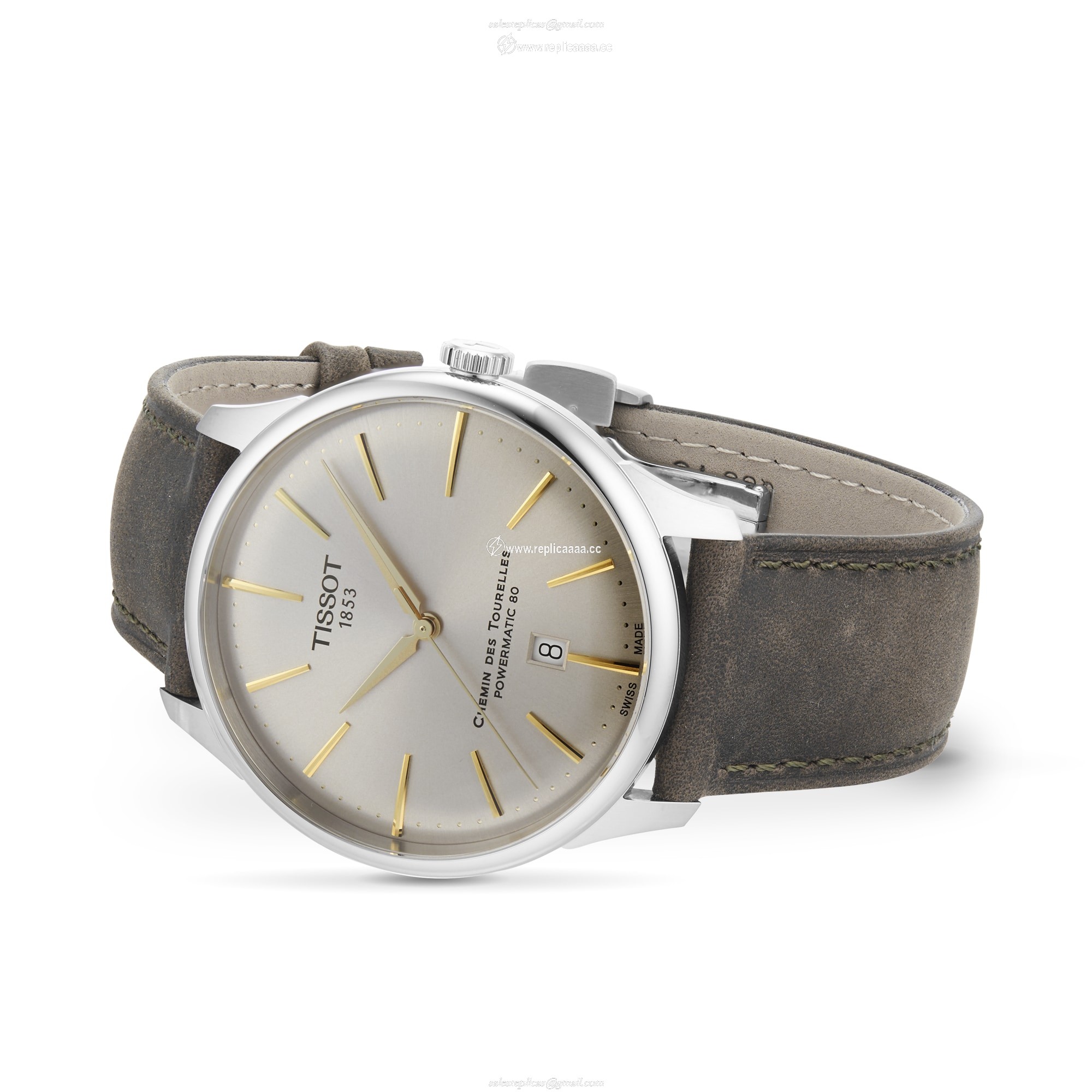 Replica Tissot Chemin Des Tourelles Powermatic 80 42mm Mens details - Champagne T1394071626100 2 Replica Tissot Chemin Des Tourelles Powermatic 80 42mm Mens details - Champagne T1394071626100