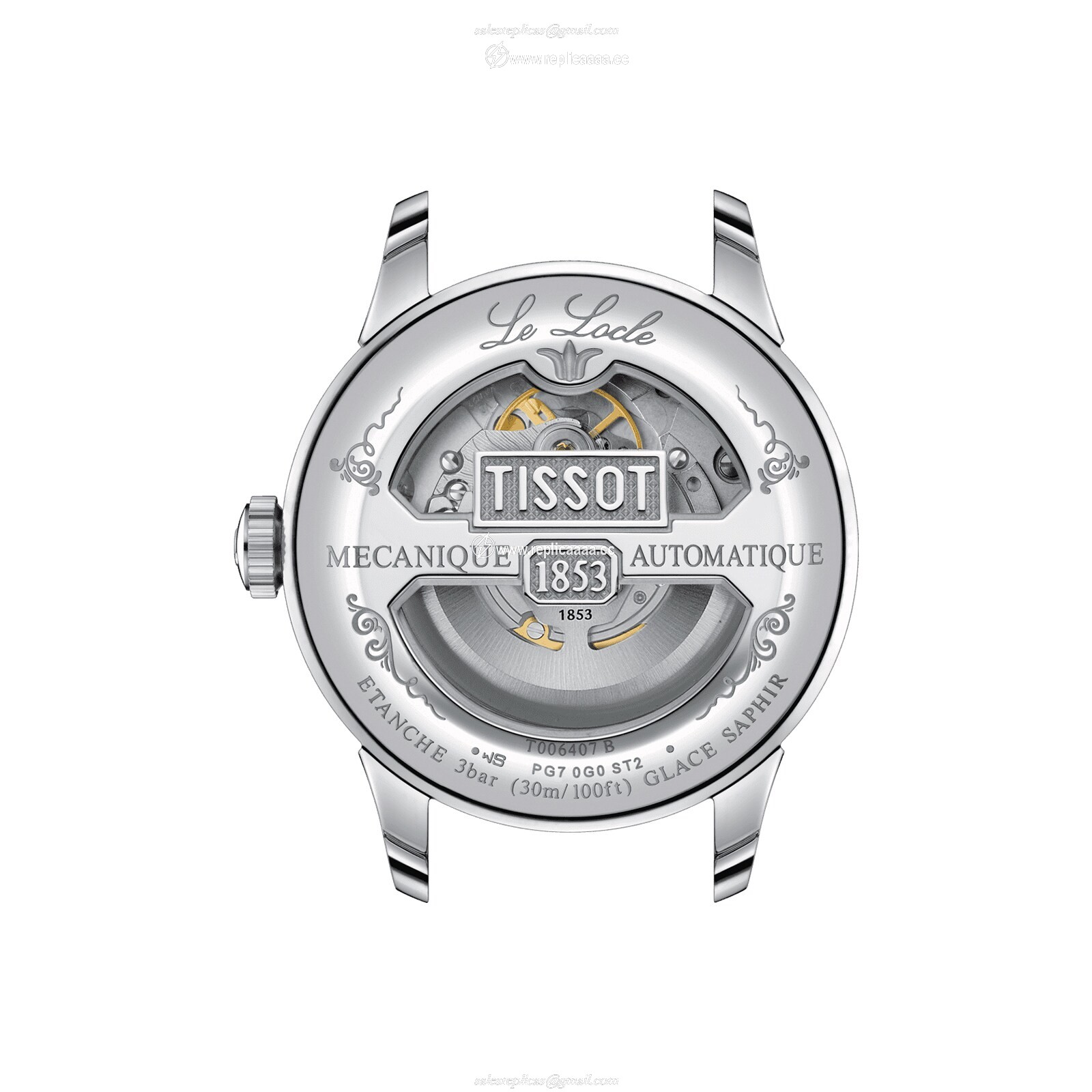 Replica Tissot T-Classic Le Locle Powermatic 80 Open Heart 39mm Mens details T0064071603301
