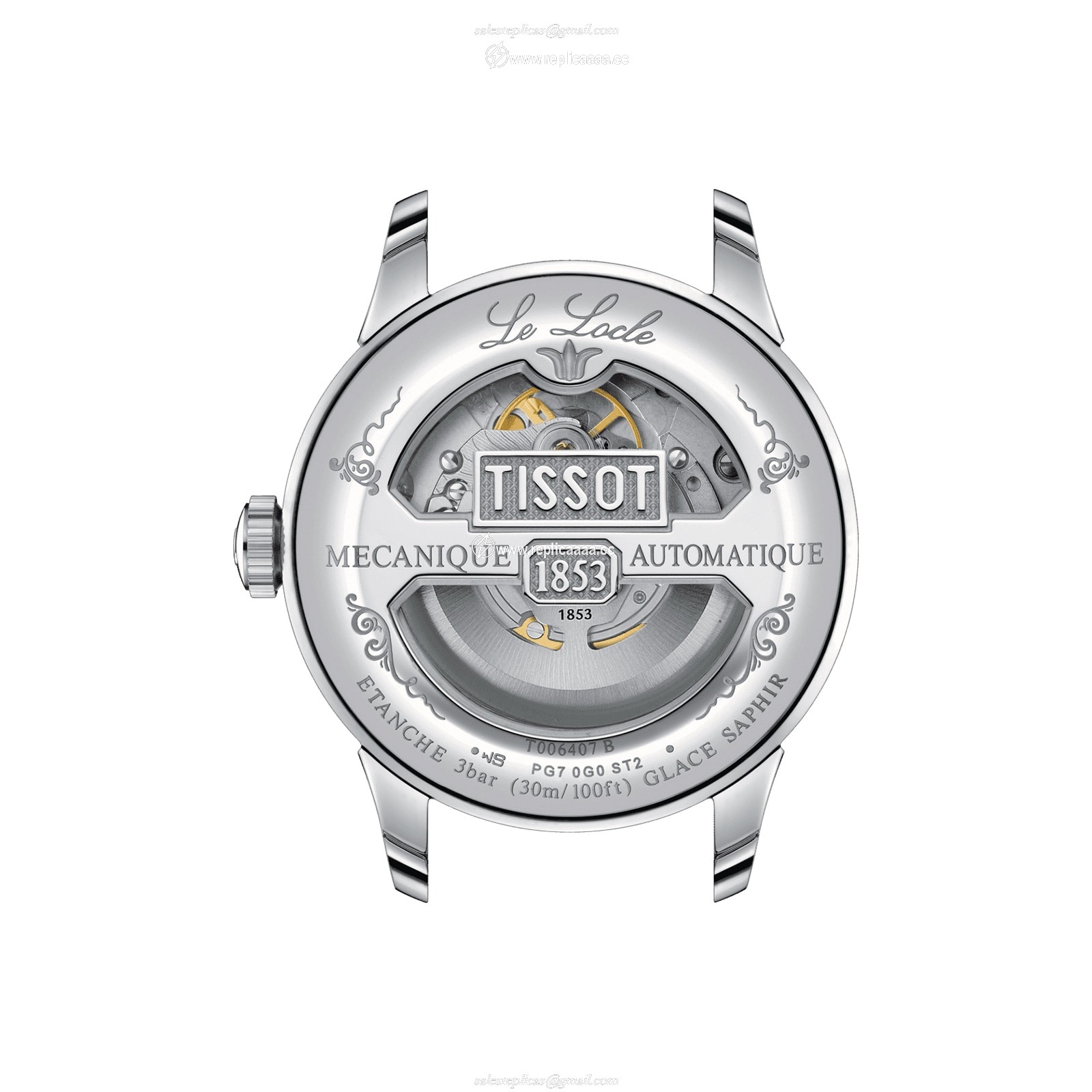 Replica Tissot T-Classic Le Locle Powermatic 80 Open Heart 39mm Mens details T0064071103302