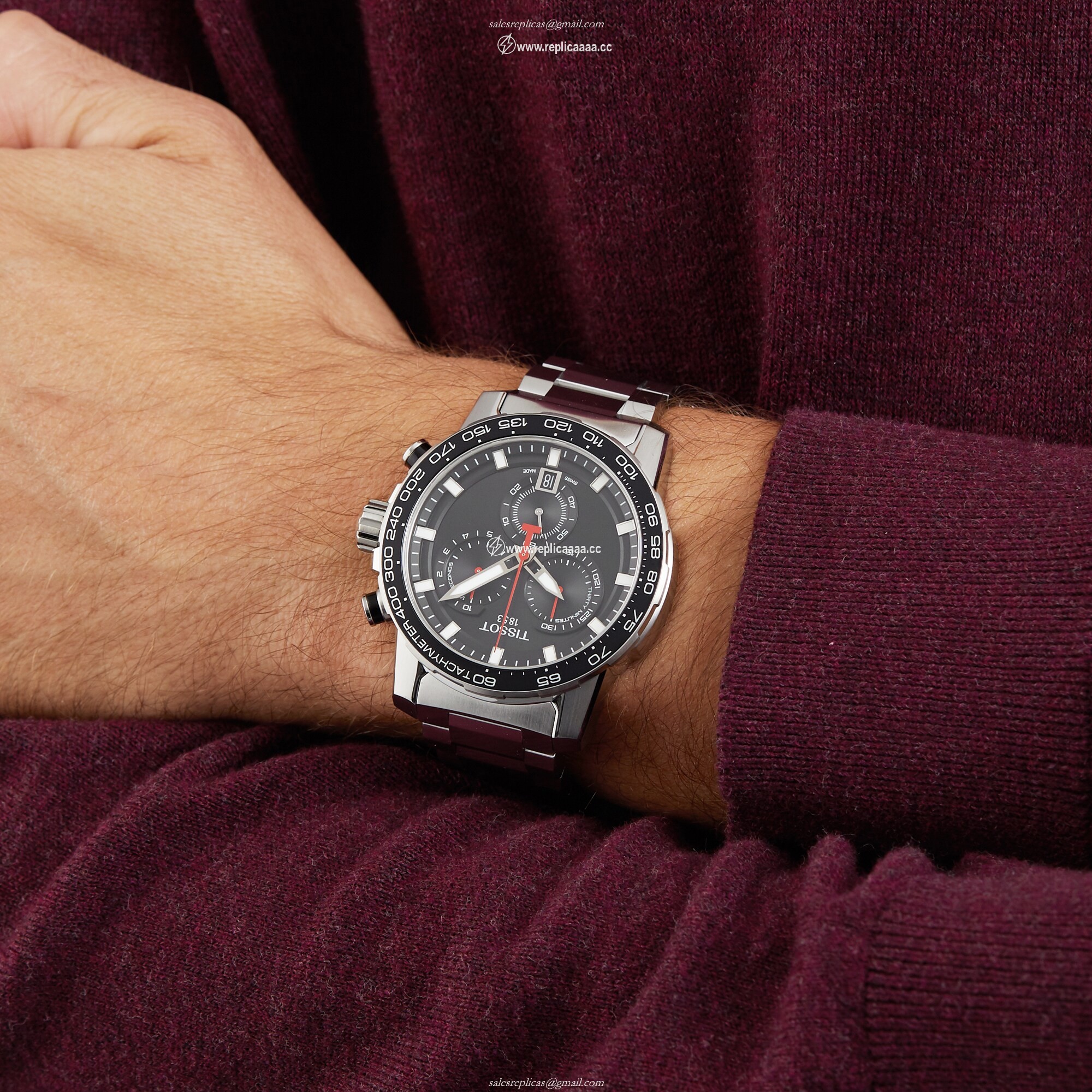 Replica Tissot T-Sport Supersports Mens details 44.5mm T1256171105100 2 Replica Tissot T-Sport Supersports Mens details 44.5mm T1256171105100