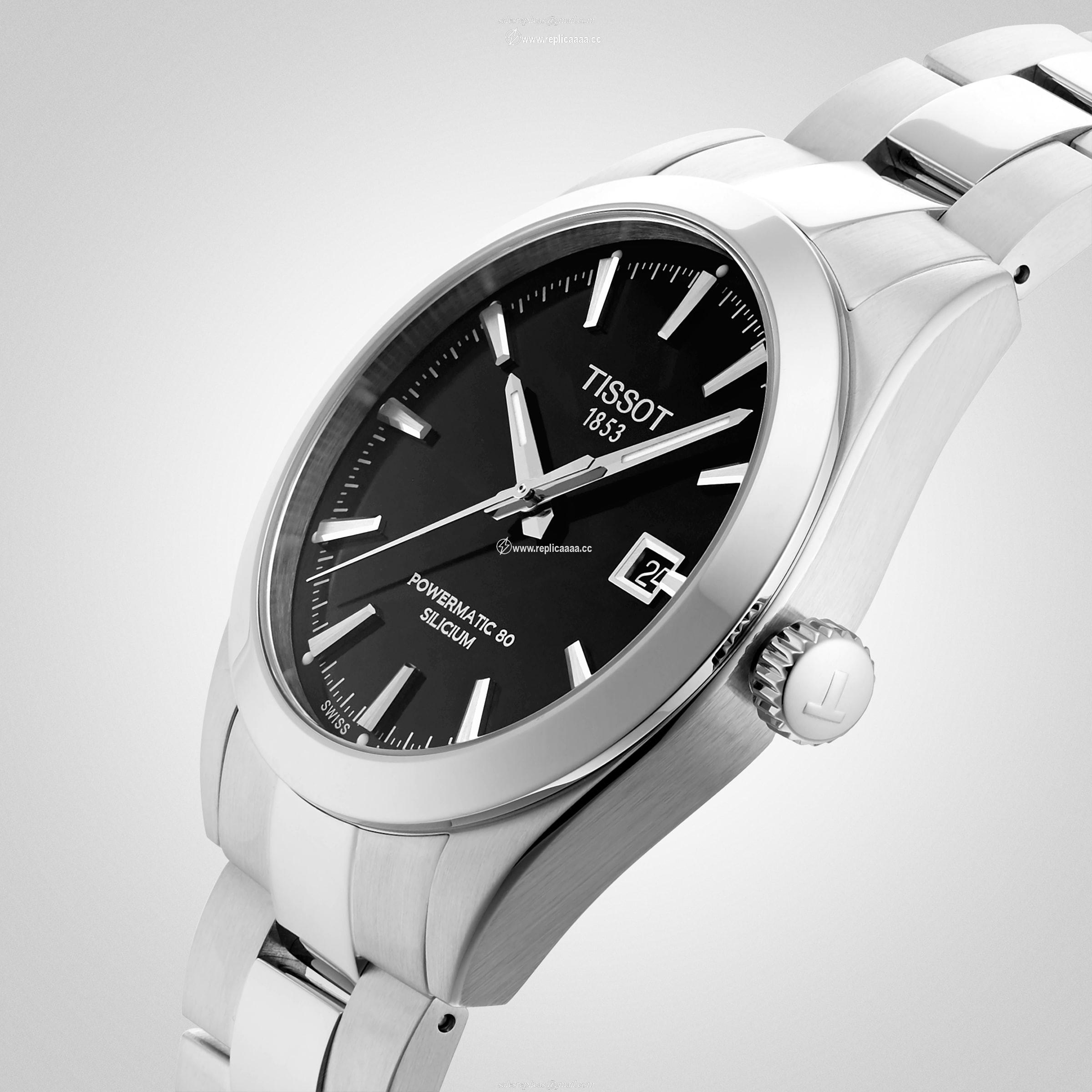 Replica Tissot T-Classic Gentleman Powermatic 80 Silicium 40mm Mens details T1274071105100 2 Replica Tissot T-Classic Gentleman Powermatic 80 Silicium 40mm Mens details T1274071105100