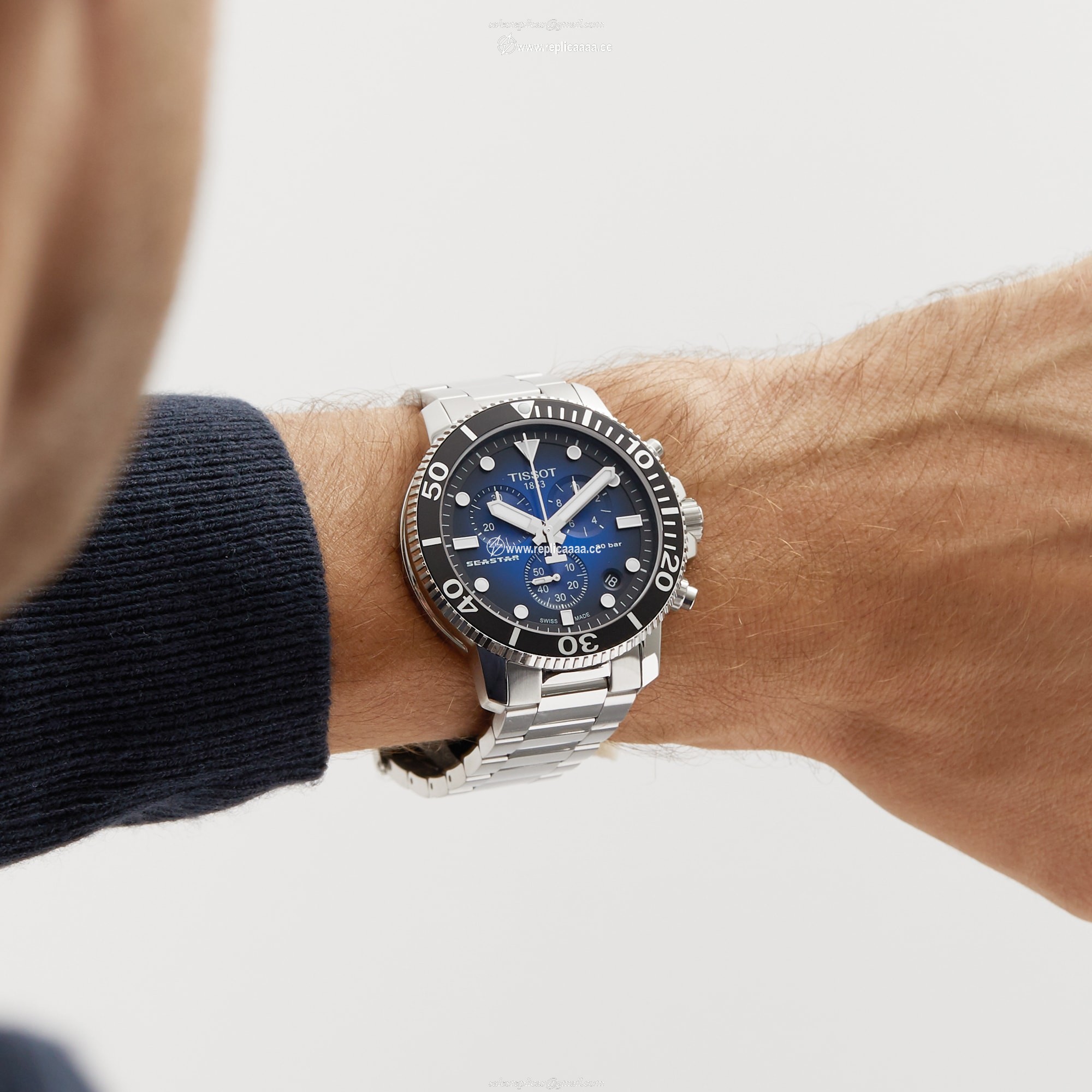 Replica Tissot T-Sport Seastar 45.5mm Mens details T1204171104101 2 Replica Tissot T-Sport Seastar 45.5mm Mens details T1204171104101