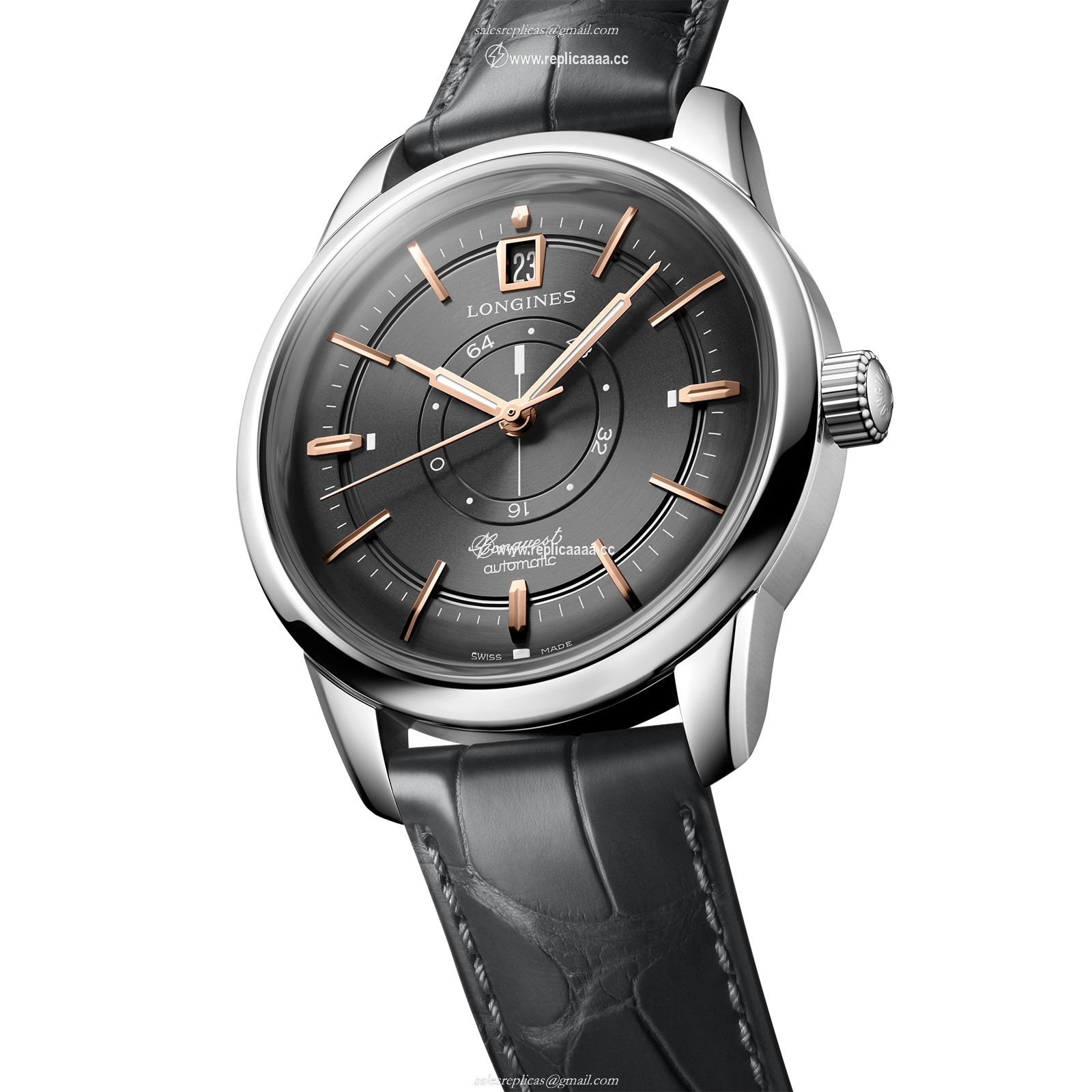Replica Longines Conquest Heritage Central Power Reserve 38mm Mens details Grey L16484622