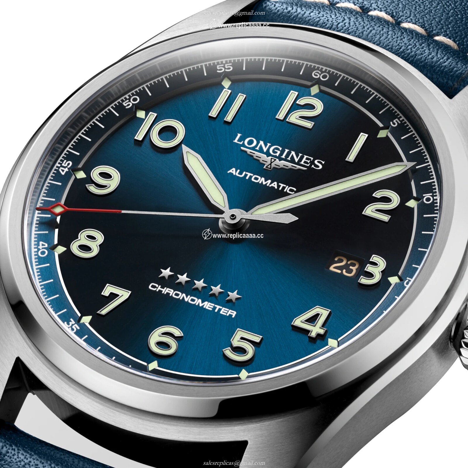 Replica Longines Spirit Avigation 42mm Mens details Blue L38114930