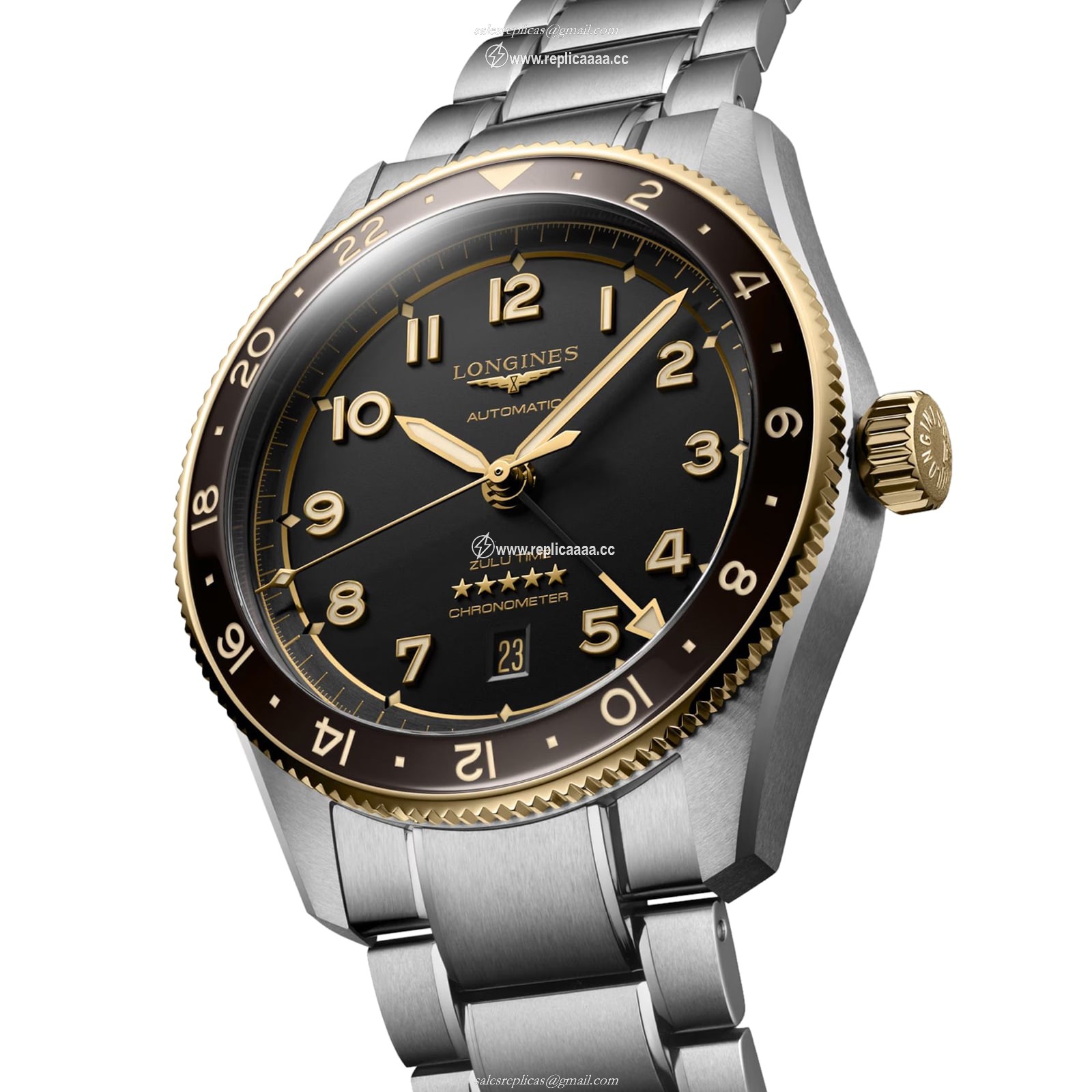 Replica Longines Spirit Zulu Time 42mm Mens details L38125536 2 Replica Longines Spirit Zulu Time 42mm Mens details L38125536