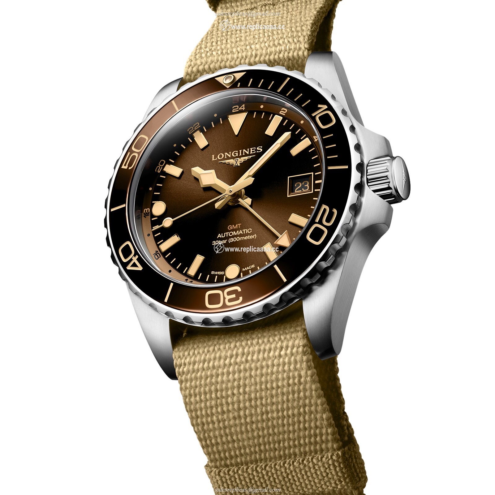 Replica Longines Hydroconquest 41mm Mens details Brown L37904662