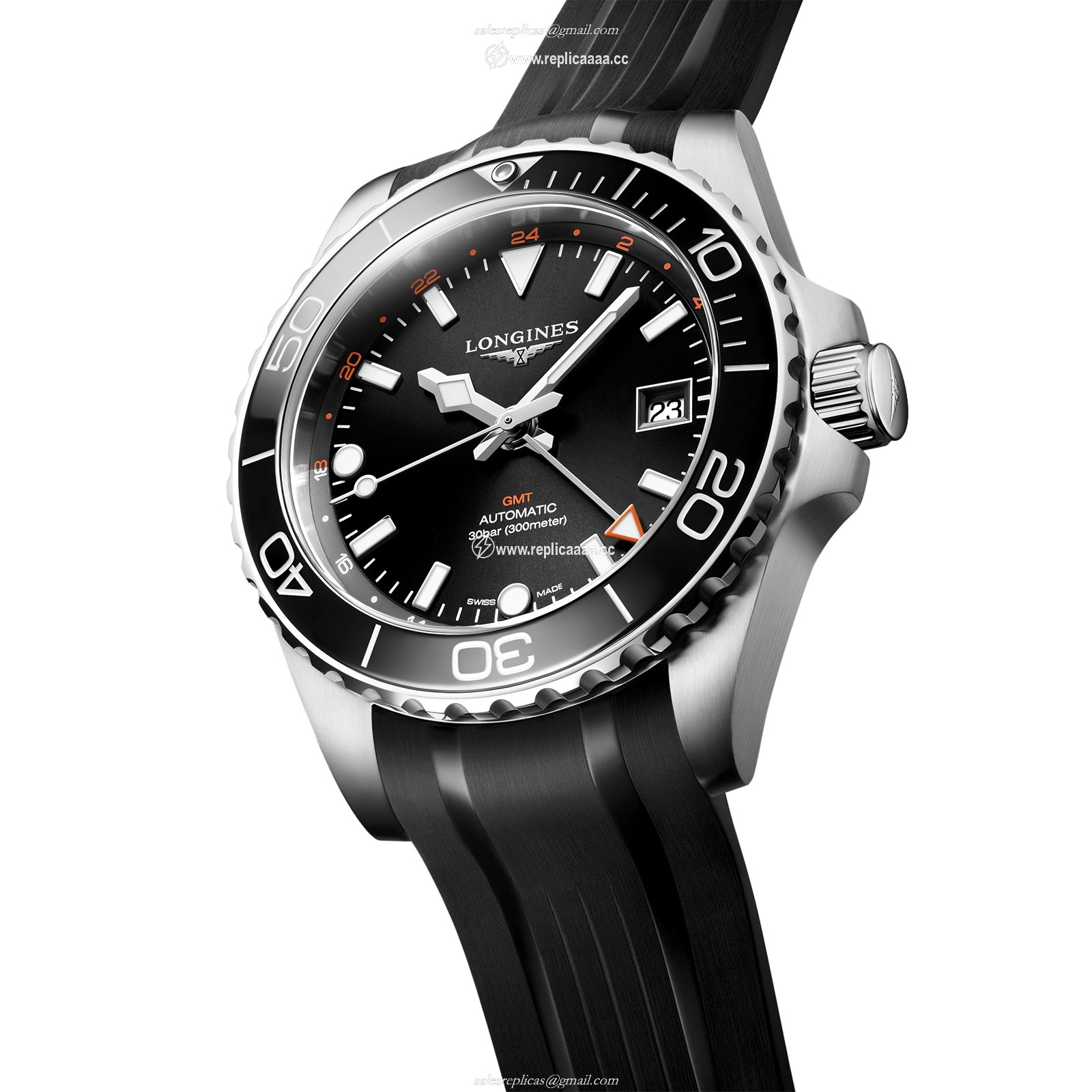 Replica Longines Hydroconquest 41mm Mens details Black Rubber L37904569 2 Replica Longines Hydroconquest 41mm Mens details Black Rubber L37904569