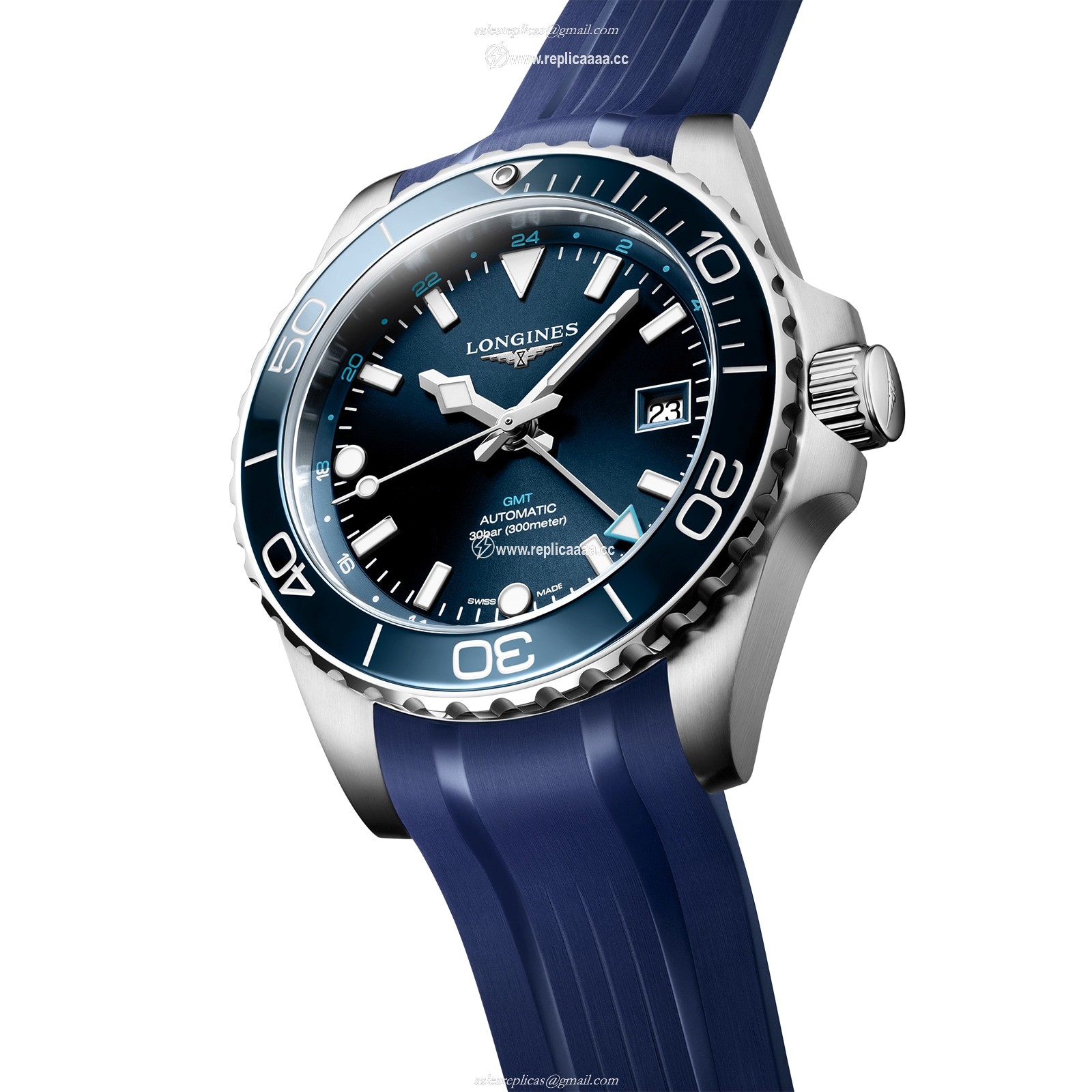 Replica Longines Hydroconquest 41mm Mens details Blue Rubber L37904969 2 Replica Longines Hydroconquest 41mm Mens details Blue Rubber L37904969