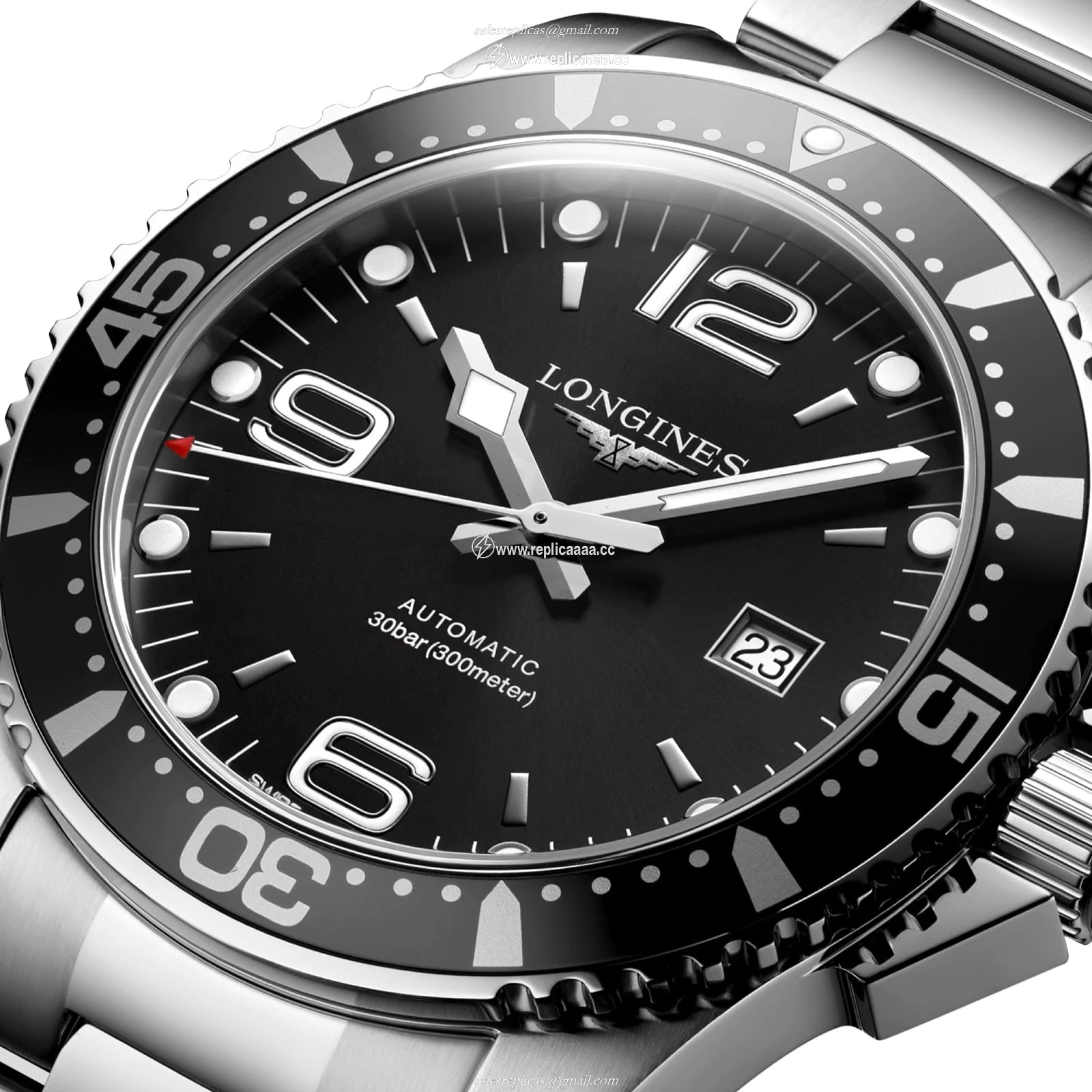 Replica Longines HydroConquest 44mm Mens details Black L38414566