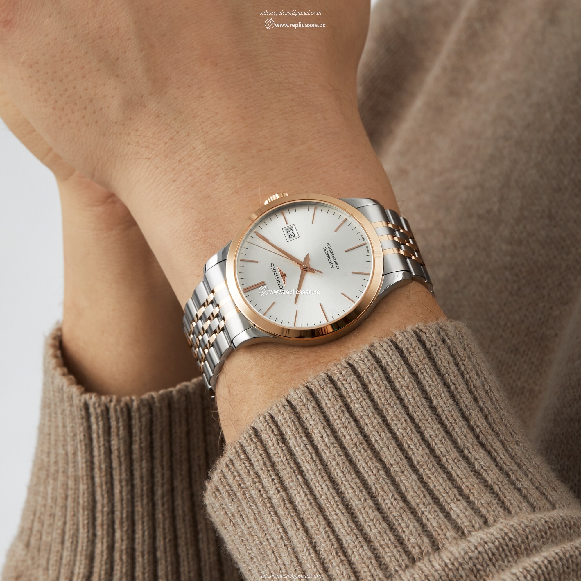 Replica Longines Record 40mm Mens details Sunray Silver L28215727 2 Replica Longines Record 40mm Mens details Sunray Silver L28215727