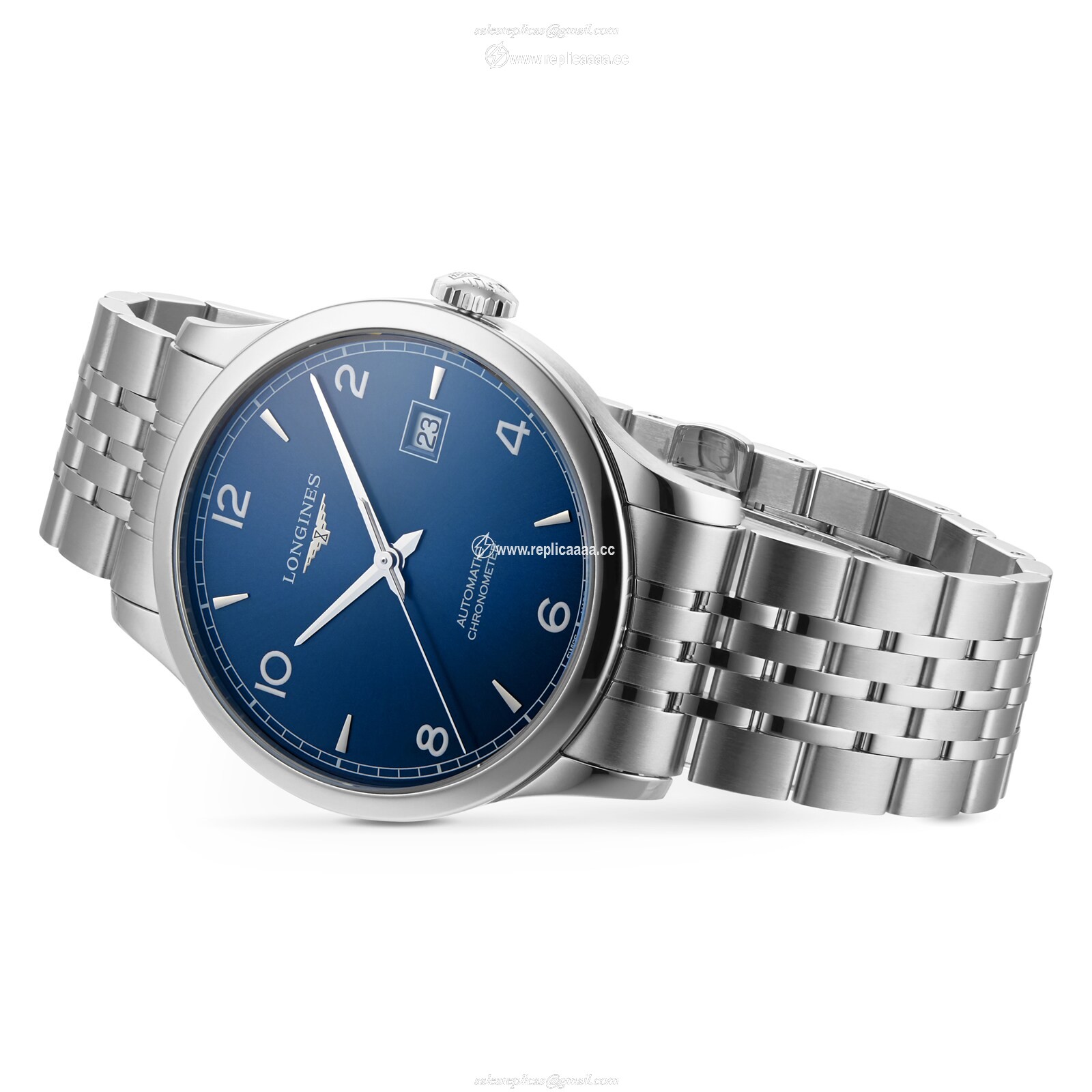 Replica Longines Record 40mm Mens details Sunray Blue L28214966 2 Replica Longines Record 40mm Mens details Sunray Blue L28214966