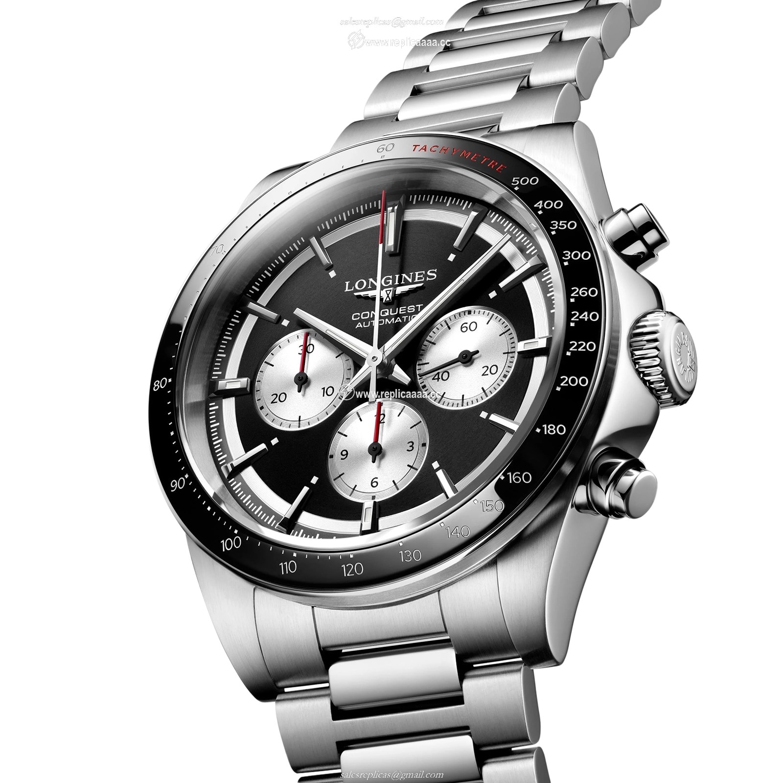 Replica Longines Conquest Chronograph 42mm Mens details Black L38354526