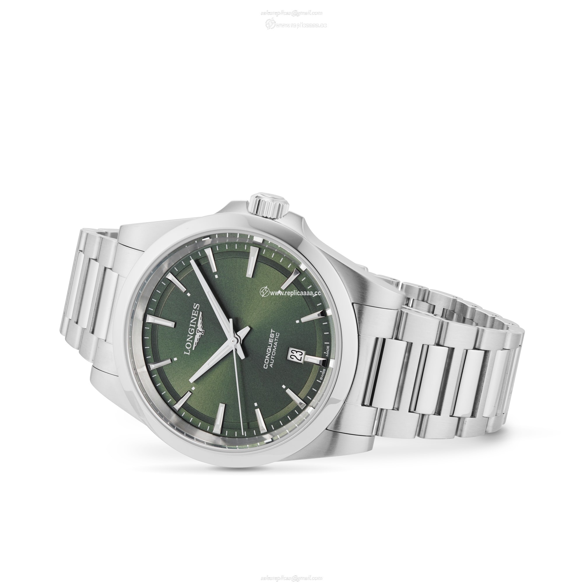 Replica Longines Conquest 41mm Mens details Green L38304026