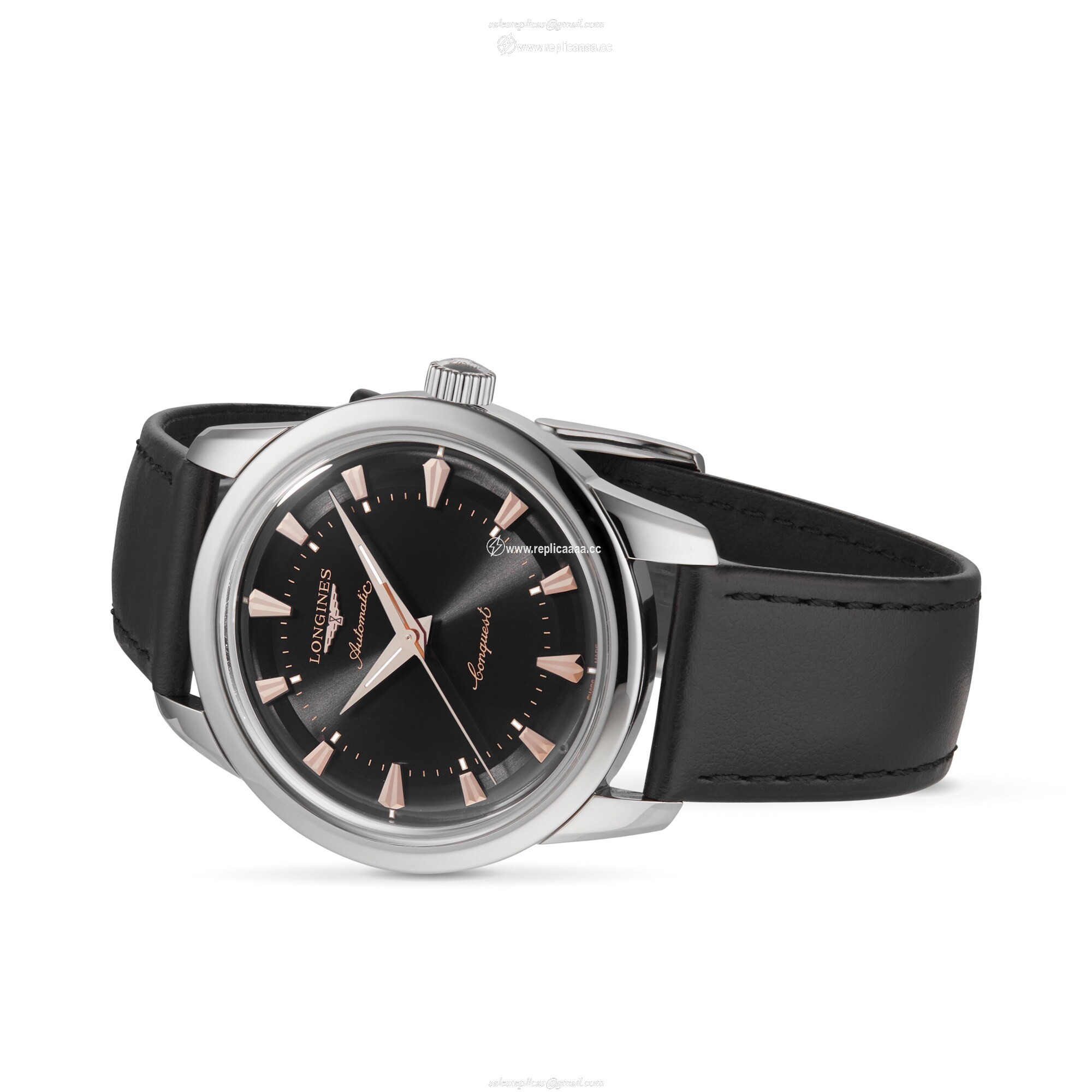 Replica Longines Conquest Heritage 40mm Mens details Black L16504522