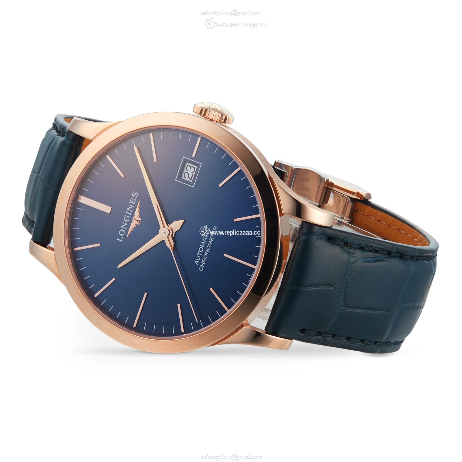 Replica Longines Record 38.5mm Mens details Sunray Blue L28208922 2 Replica Longines Record 38.5mm Mens details Sunray Blue L28208922