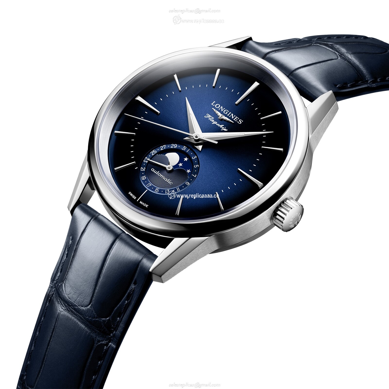 Replica Longines Elegant 38.5mm Mens details Blue L48154922 2 Replica Longines Elegant 38.5mm Mens details Blue L48154922