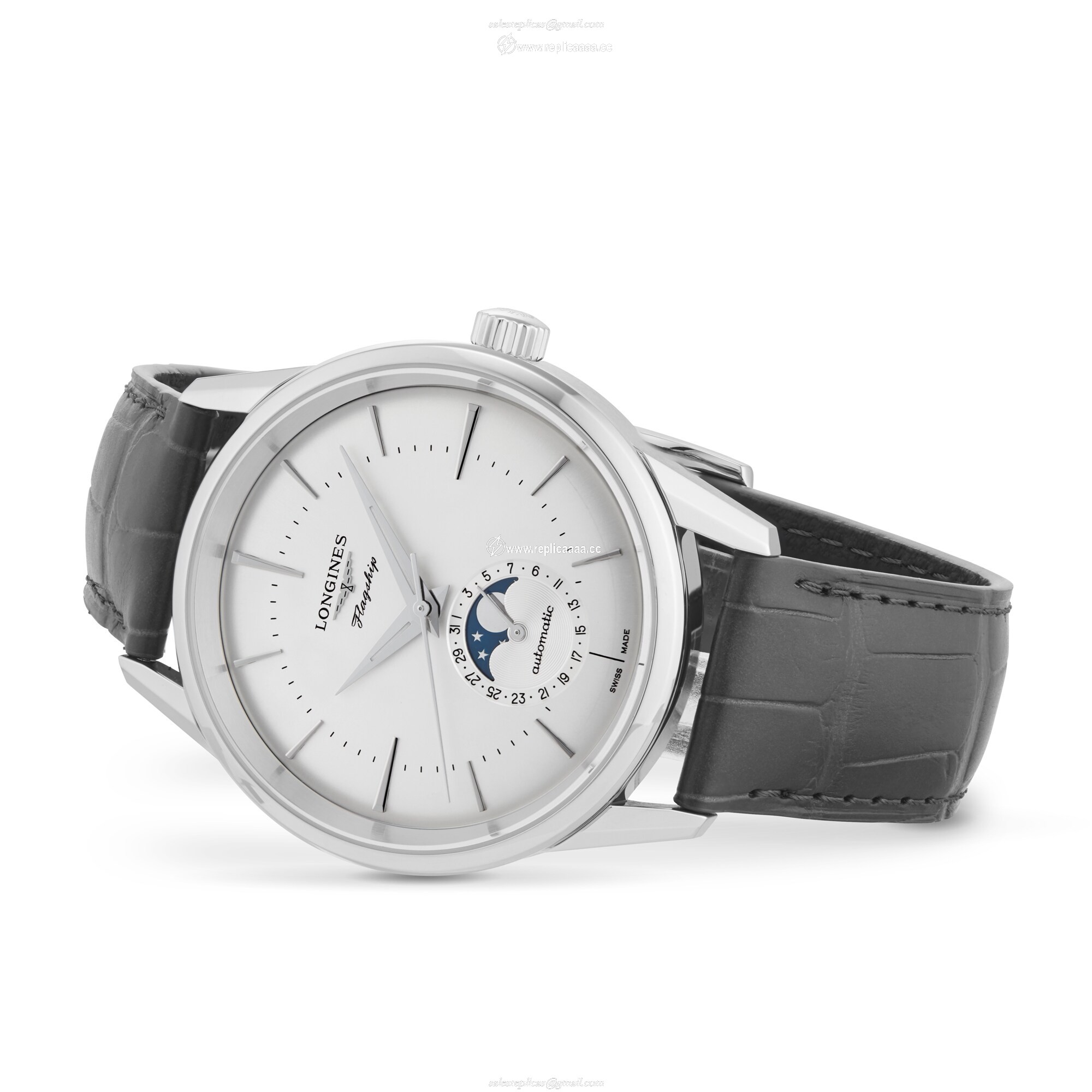 Replica Longines Flagship 38.5mm Mens details Silver L48154722 2 Replica Longines Flagship 38.5mm Mens details Silver L48154722