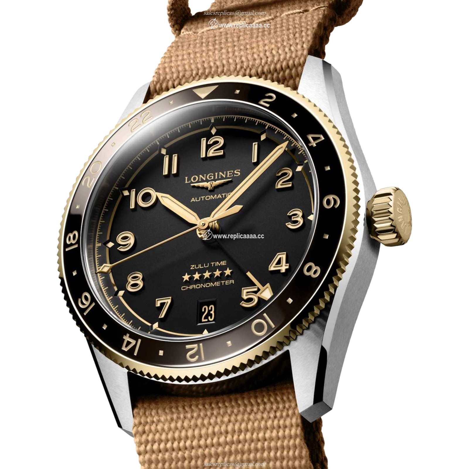 Replica Longines Spirit Zulu Time 39mm Mens details Black L38025539 2 Replica Longines Spirit Zulu Time 39mm Mens details Black L38025539