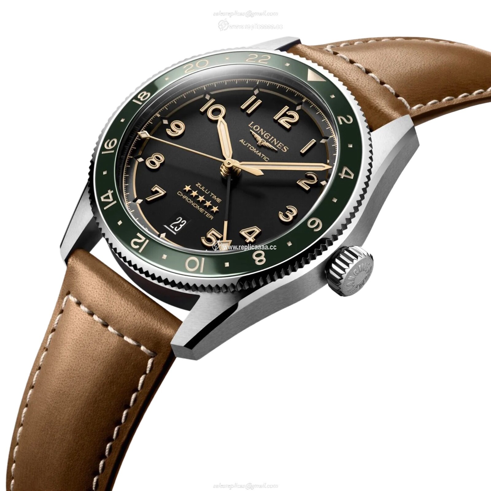 Replica Longines Spirit Zulu Time 39mm Mens details Black L38024632 2 Replica Longines Spirit Zulu Time 39mm Mens details Black L38024632