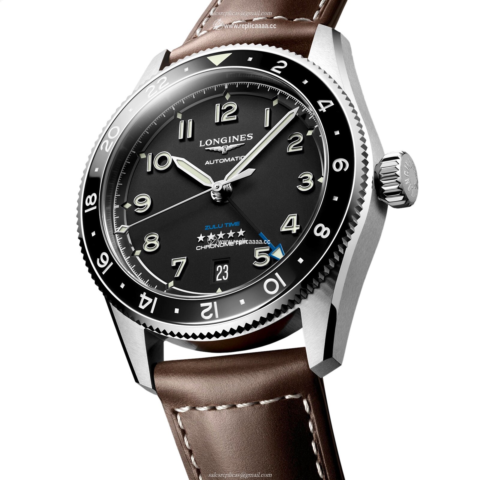 Replica Longines Spirit Avigation 39mm Mens details Black L38024532
