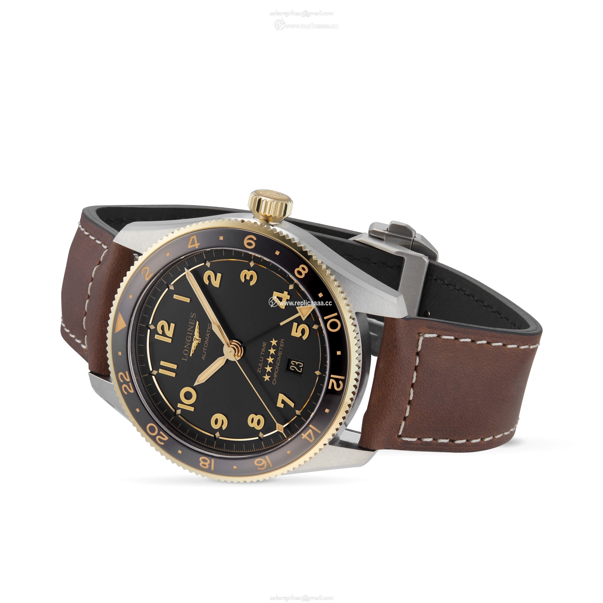 Replica Longines Spirit Zulu Time 42mm Mens details Black L38125532