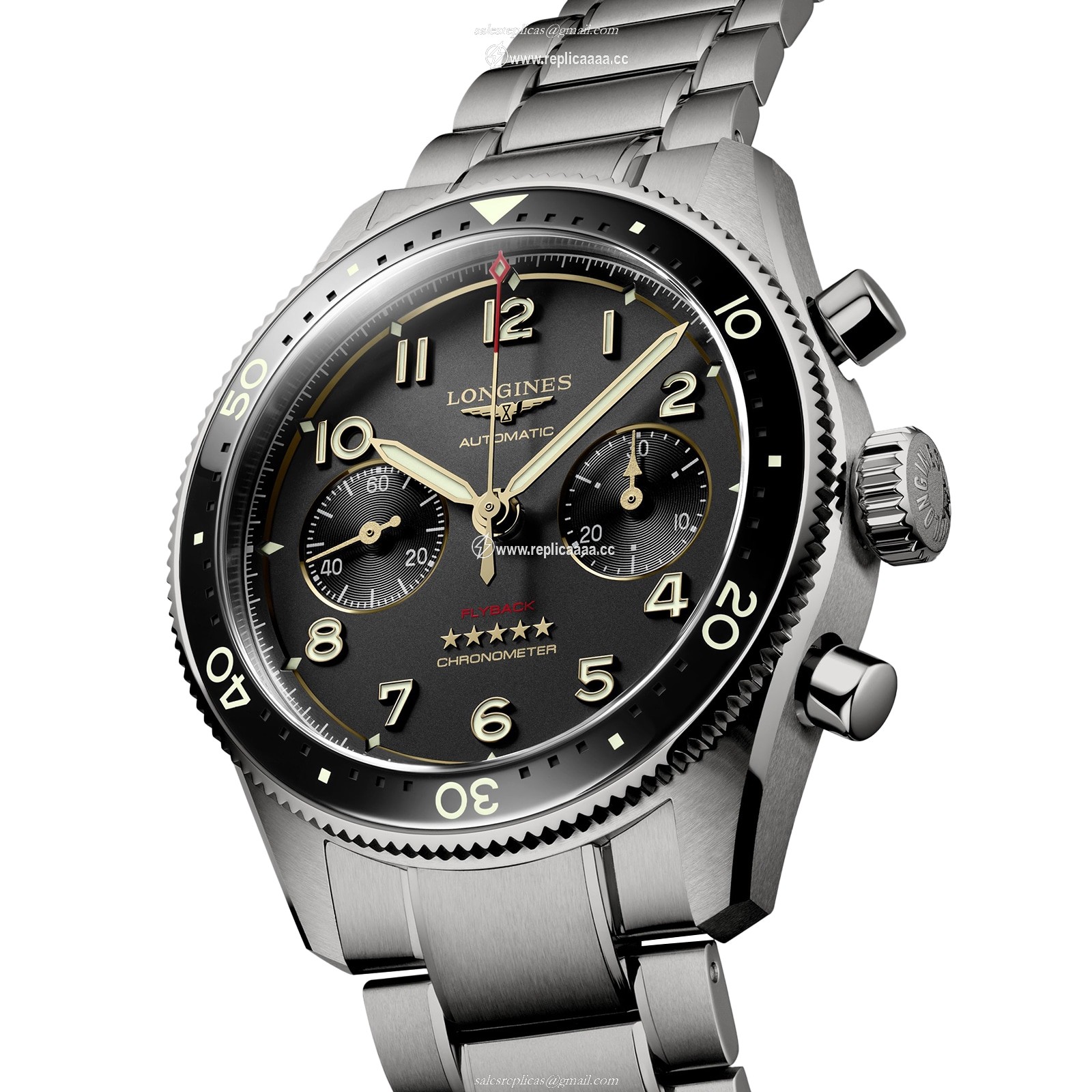 Replica Longines Spirit Flyback Titanium 42mm Mens details Grey L38211536