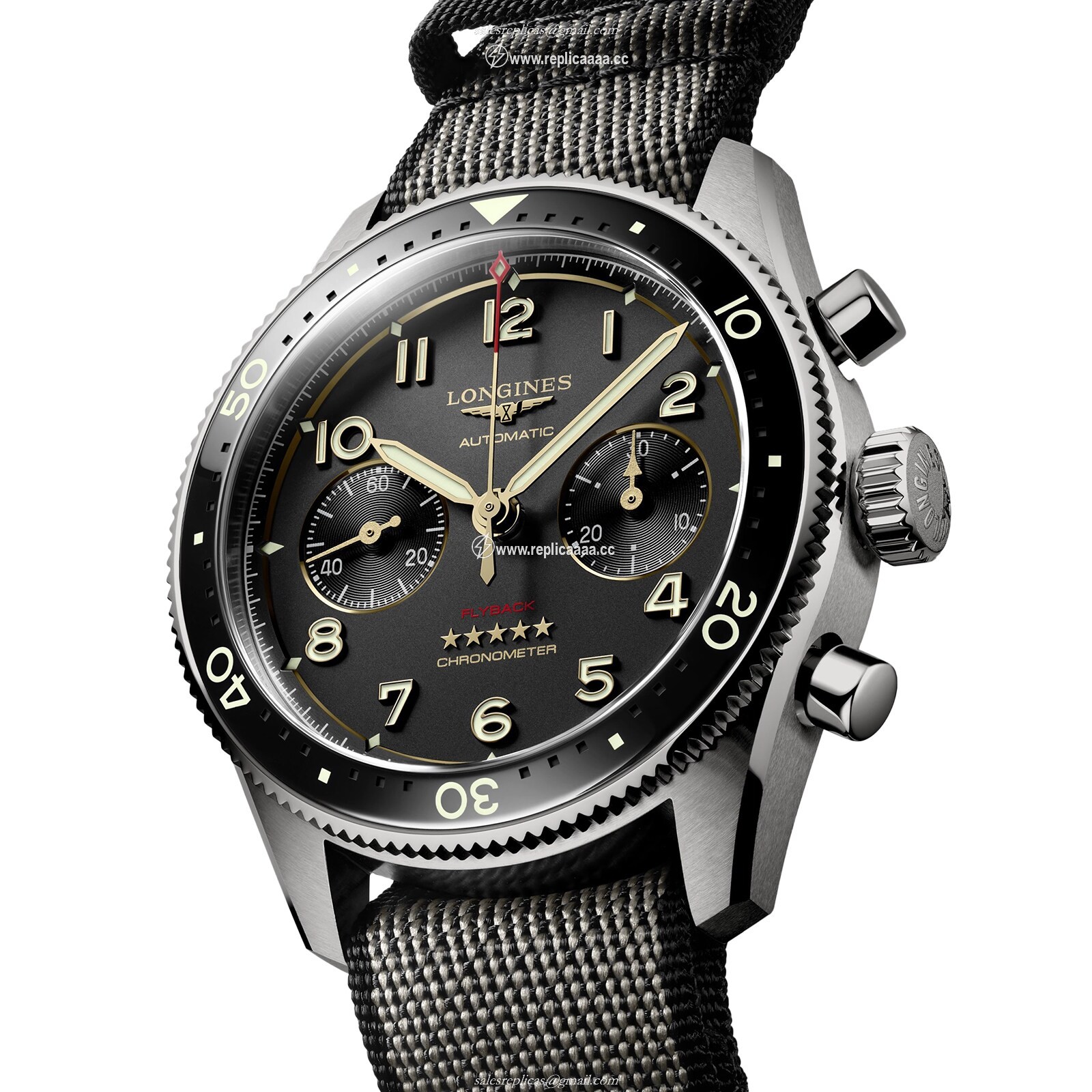 Replica Longines Spirit Flyback Automatic 42mm Mens details Black L38211532 2 Replica Longines Spirit Flyback Automatic 42mm Mens details Black L38211532