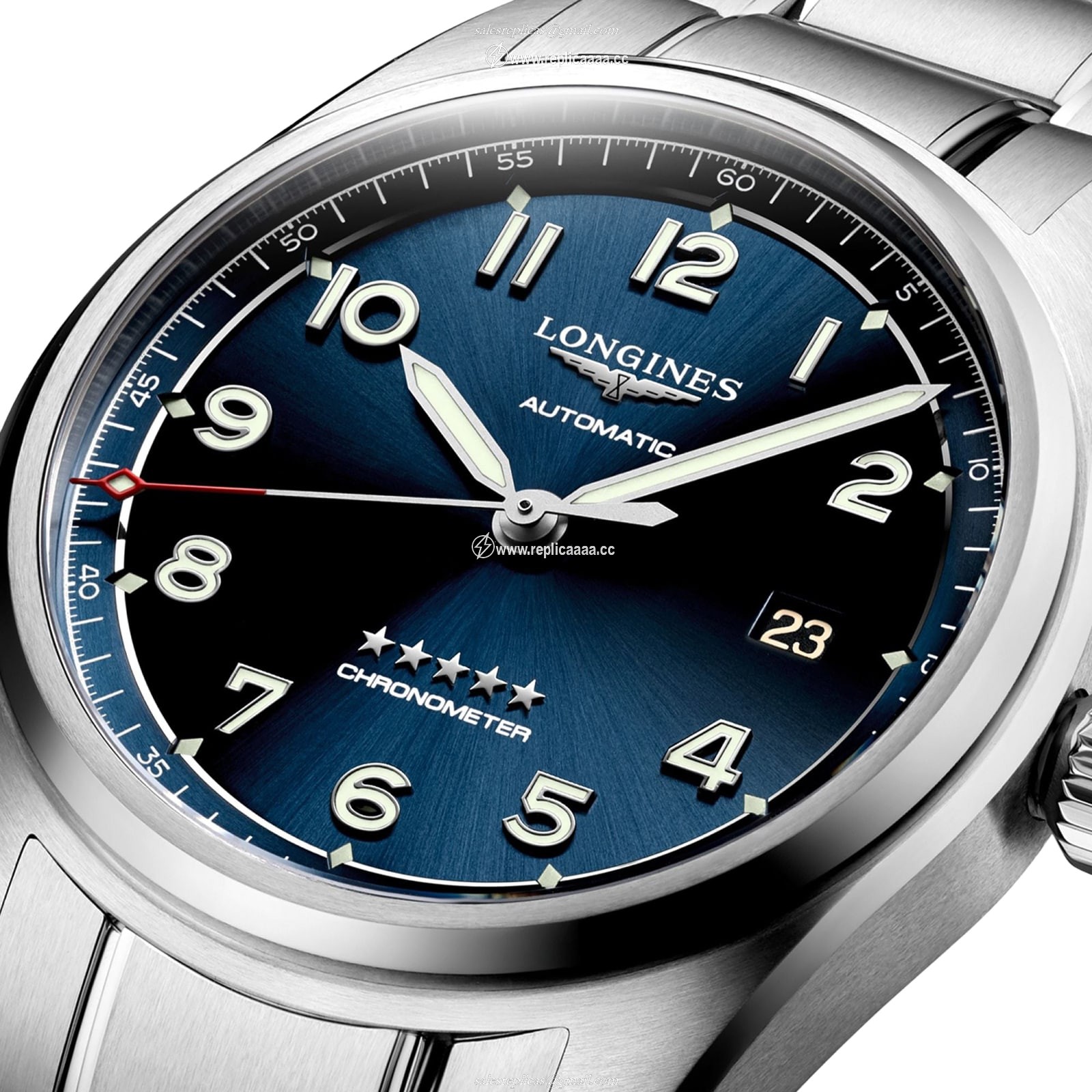 Replica Longines Spirit 40mm Mens details Sunray Blue L38104936 2 Replica Longines Spirit 40mm Mens details Sunray Blue L38104936
