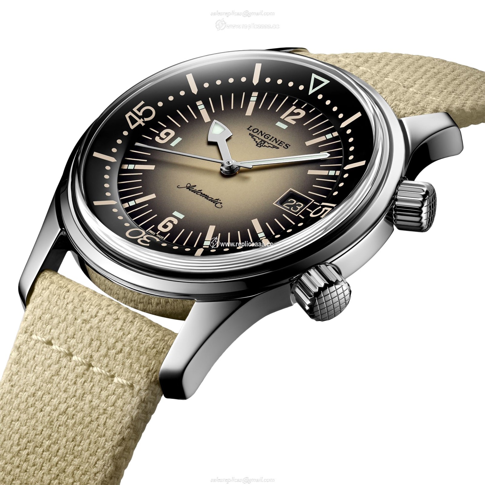 Replica Longines Legend Diver 42mm Mens details Beige L37744302 2 Replica Longines Legend Diver 42mm Mens details Beige L37744302