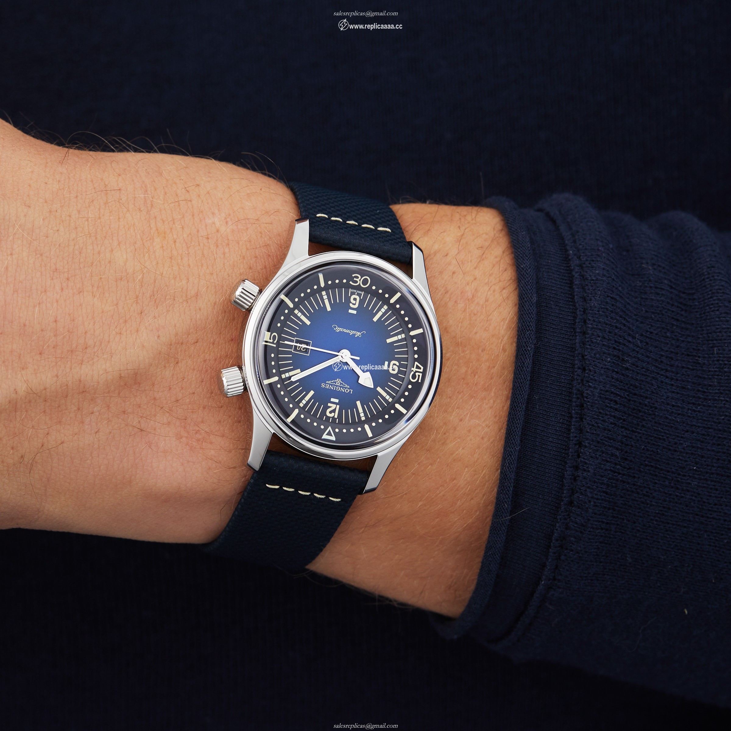 Replica Longines Legend Diver 36mm Mens Blue details L33744902