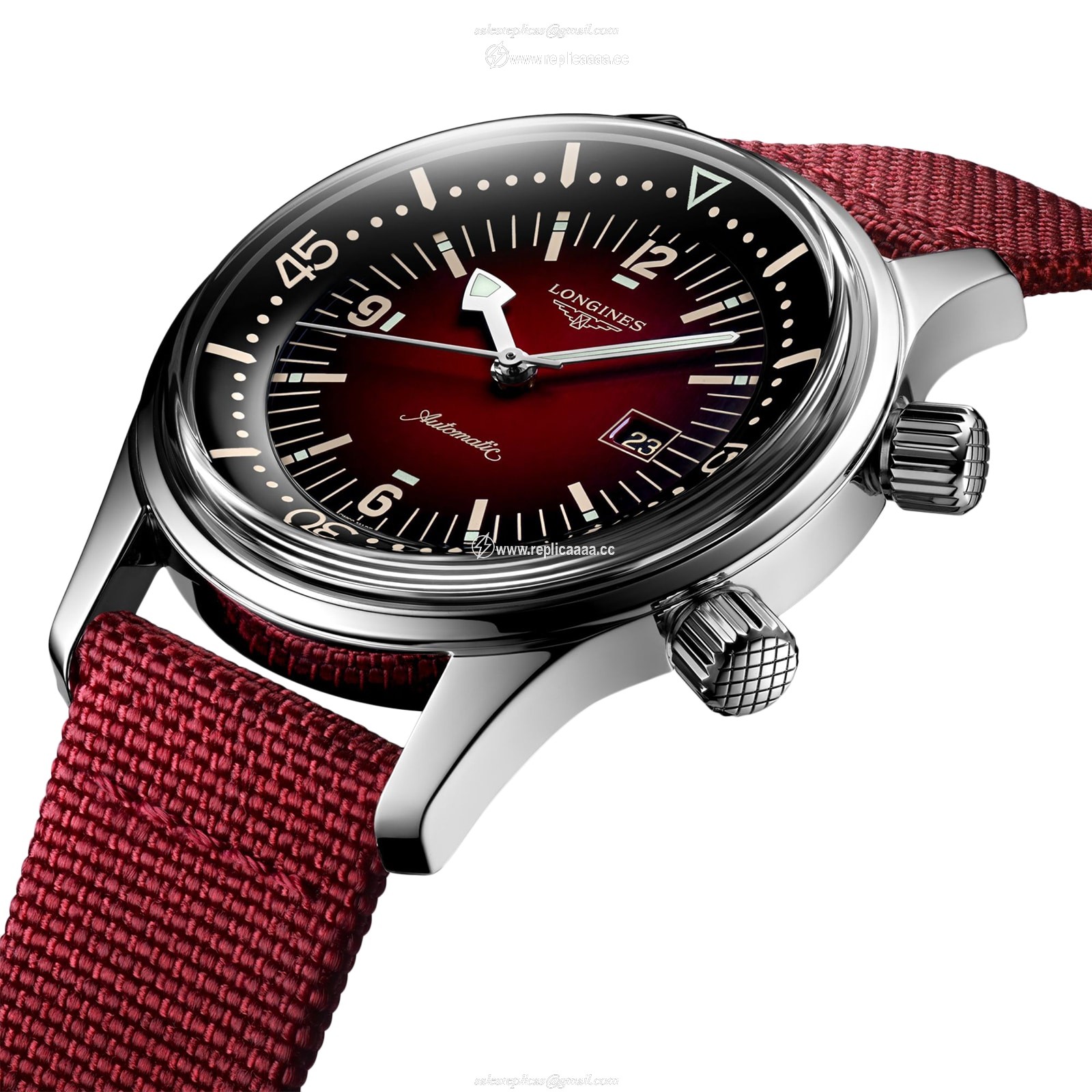 Replica Longines Legend Diver 36mm Mens details Red L33744402 2 Replica Longines Legend Diver 36mm Mens details Red L33744402