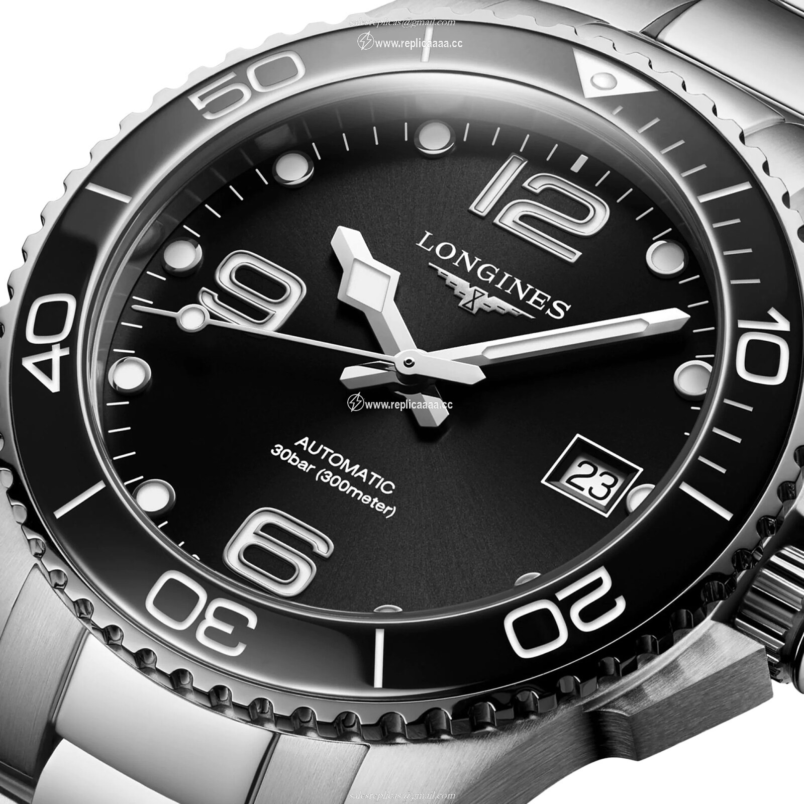 Replica Longines HydroConquest 39mm Mens details Black L37804566 2 Replica Longines HydroConquest 39mm Mens details Black L37804566