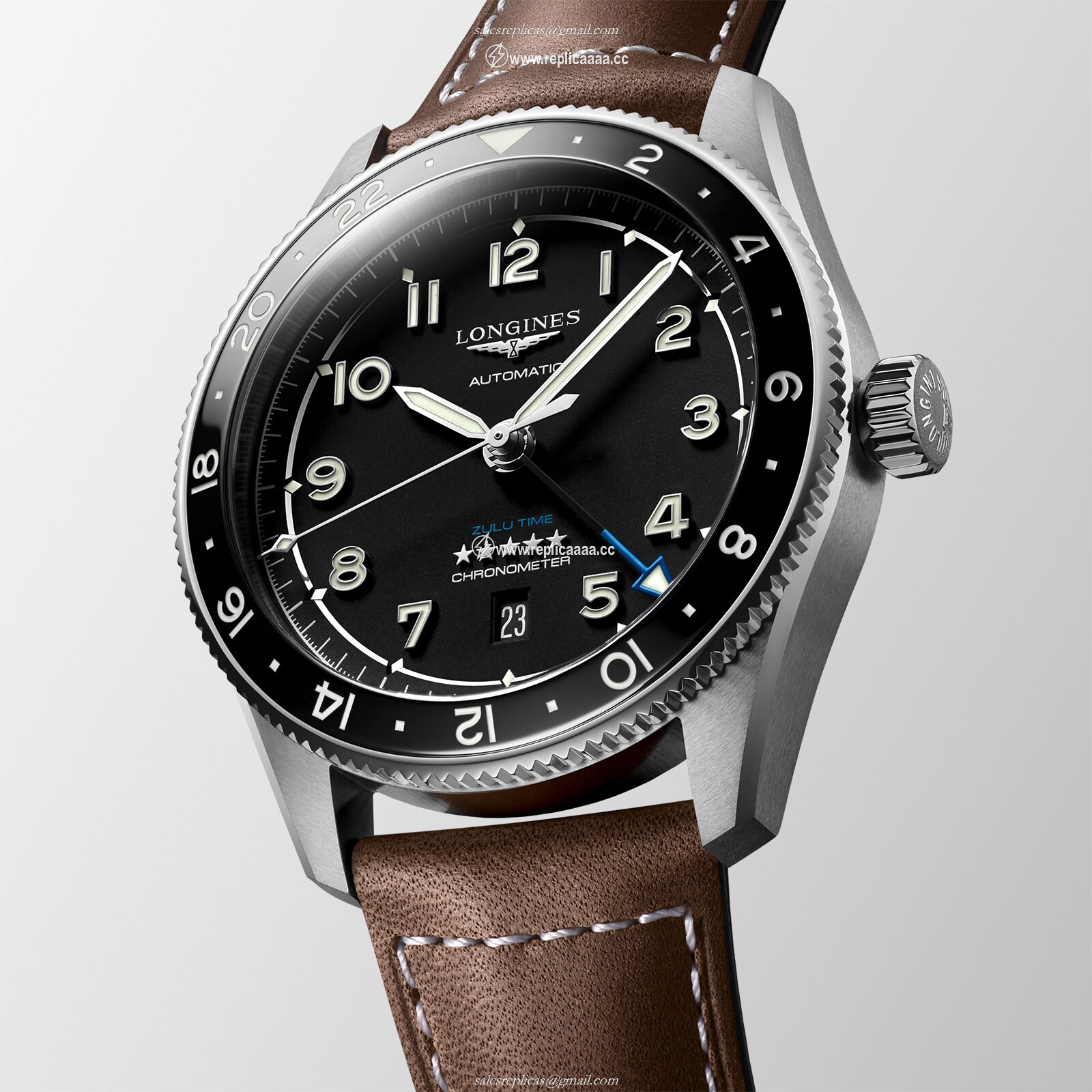Replica Longines Spirit Zulu Time Pioneering time zones 42mm L38124532 2 Replica Longines Spirit Zulu Time Pioneering time zones 42mm L38124532