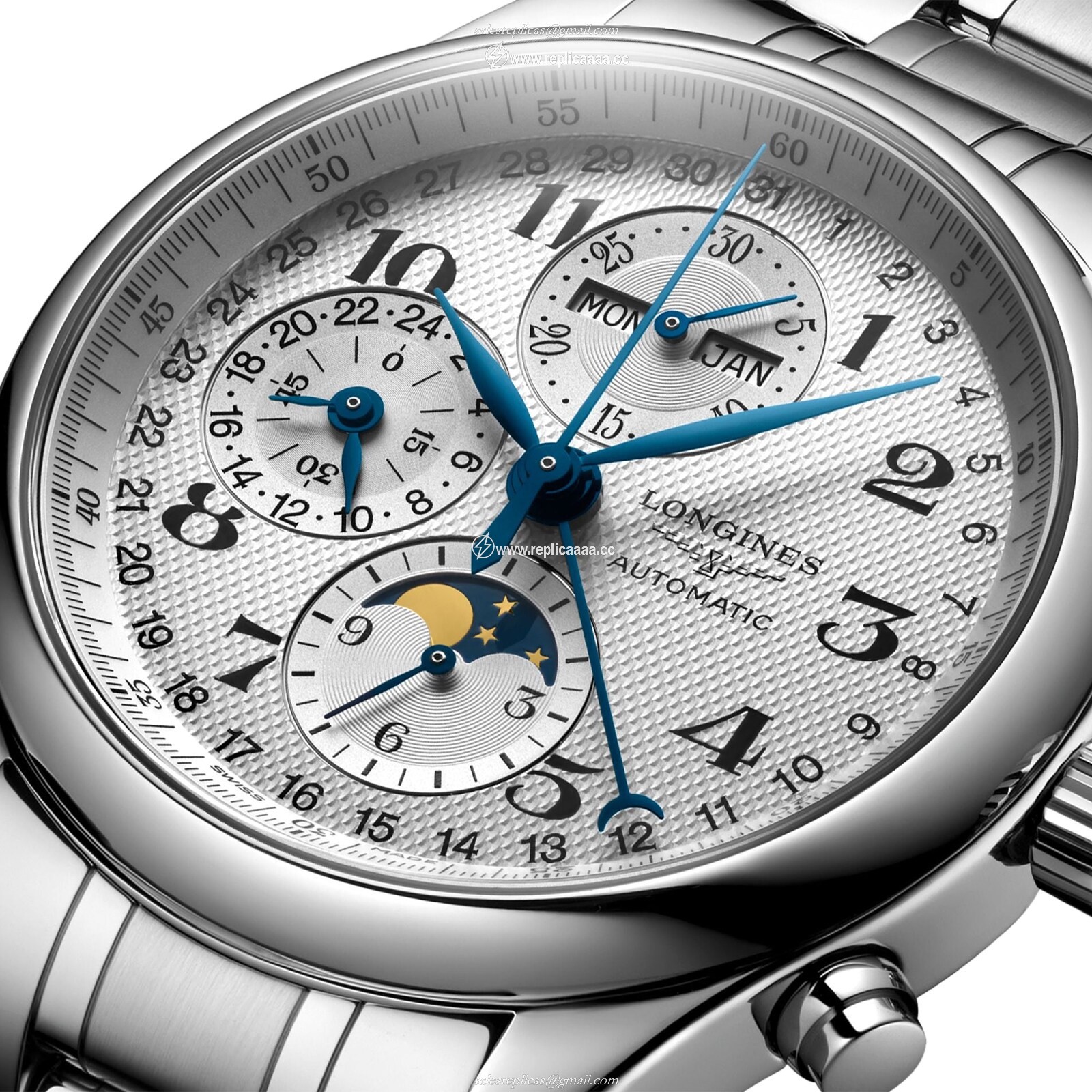 Replica Longines Master Collection 42mm Mens details Silver L27734786