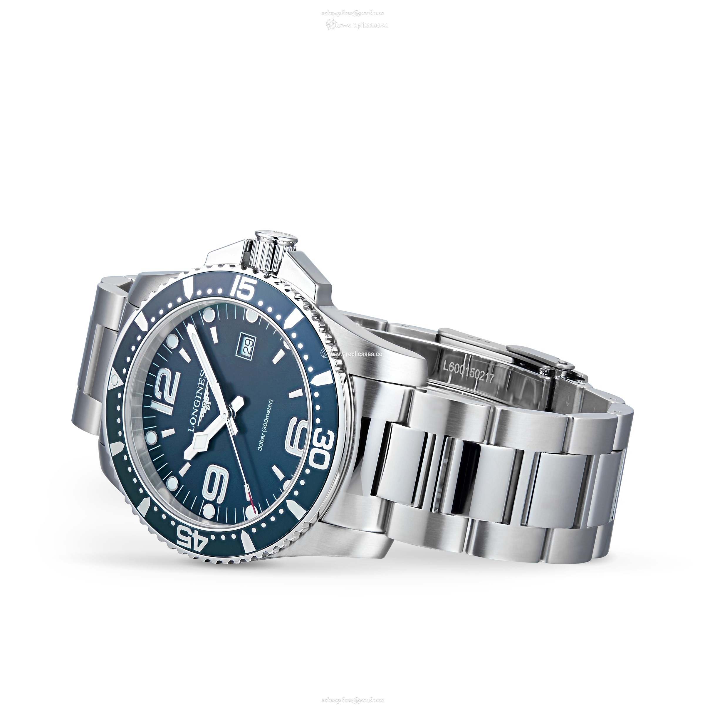 Replica Longines HydroConquest 44mm Stainless Steel Mens details - Blue L38404966 2 Replica Longines HydroConquest 44mm Stainless Steel Mens details - Blue L38404966