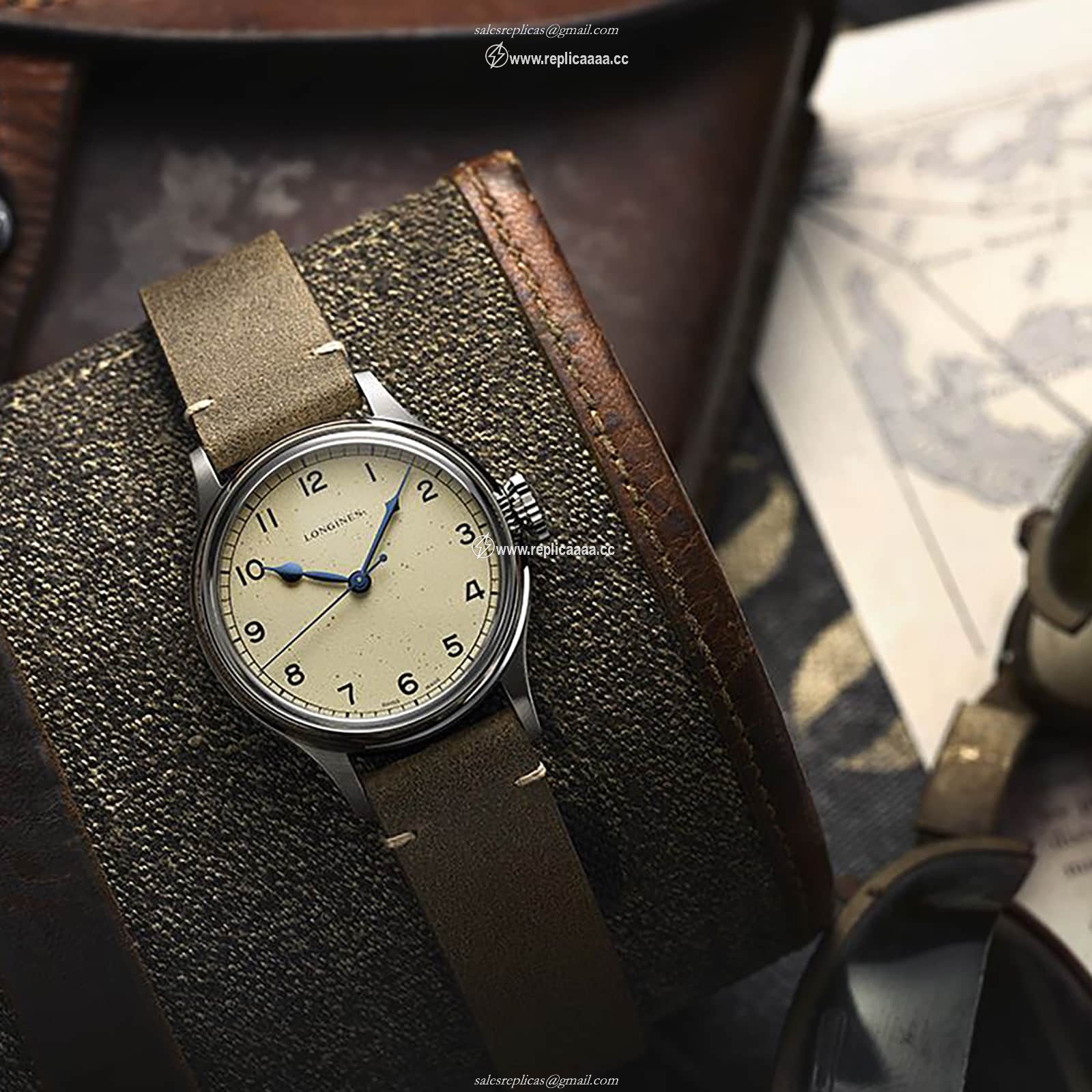 Replica Longines Military 39mm Mens details L28194932