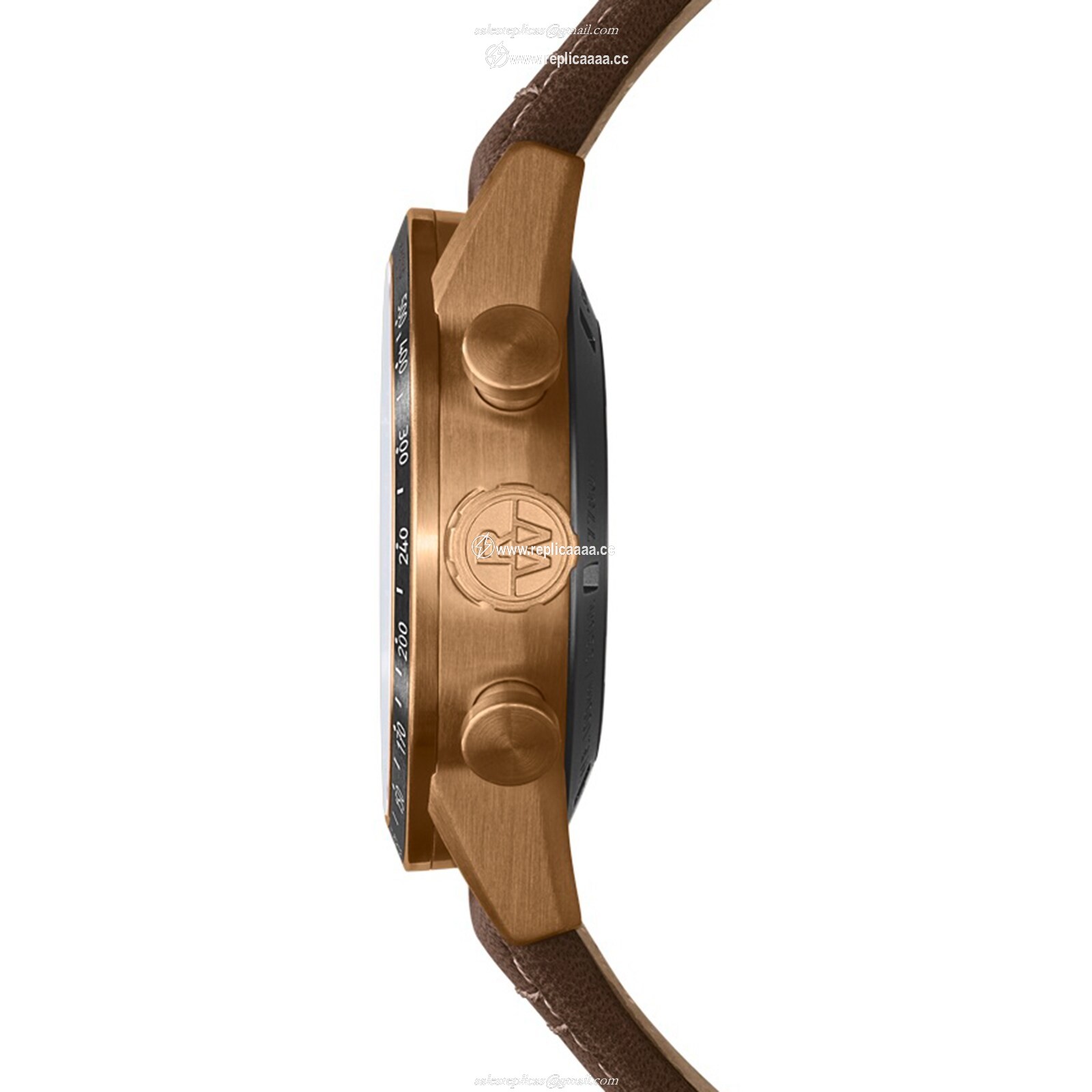 Replica Raymond Weil Freelancer Bronze Chronograph Leather details 43.5mm 7780-B1-20422