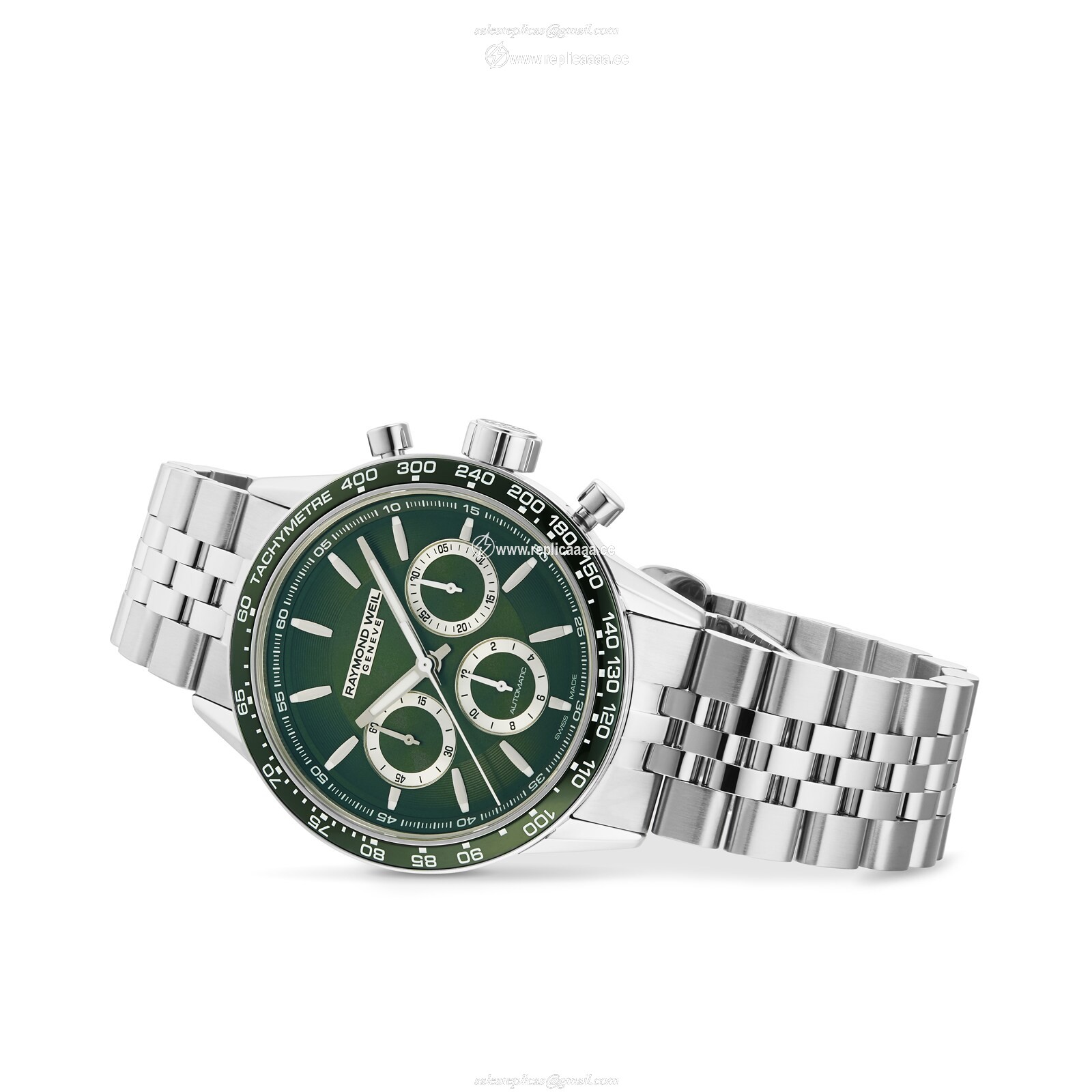 Replica Raymond Weil Freelancer 43.5mm Mens details Green 7741-ST7-52021