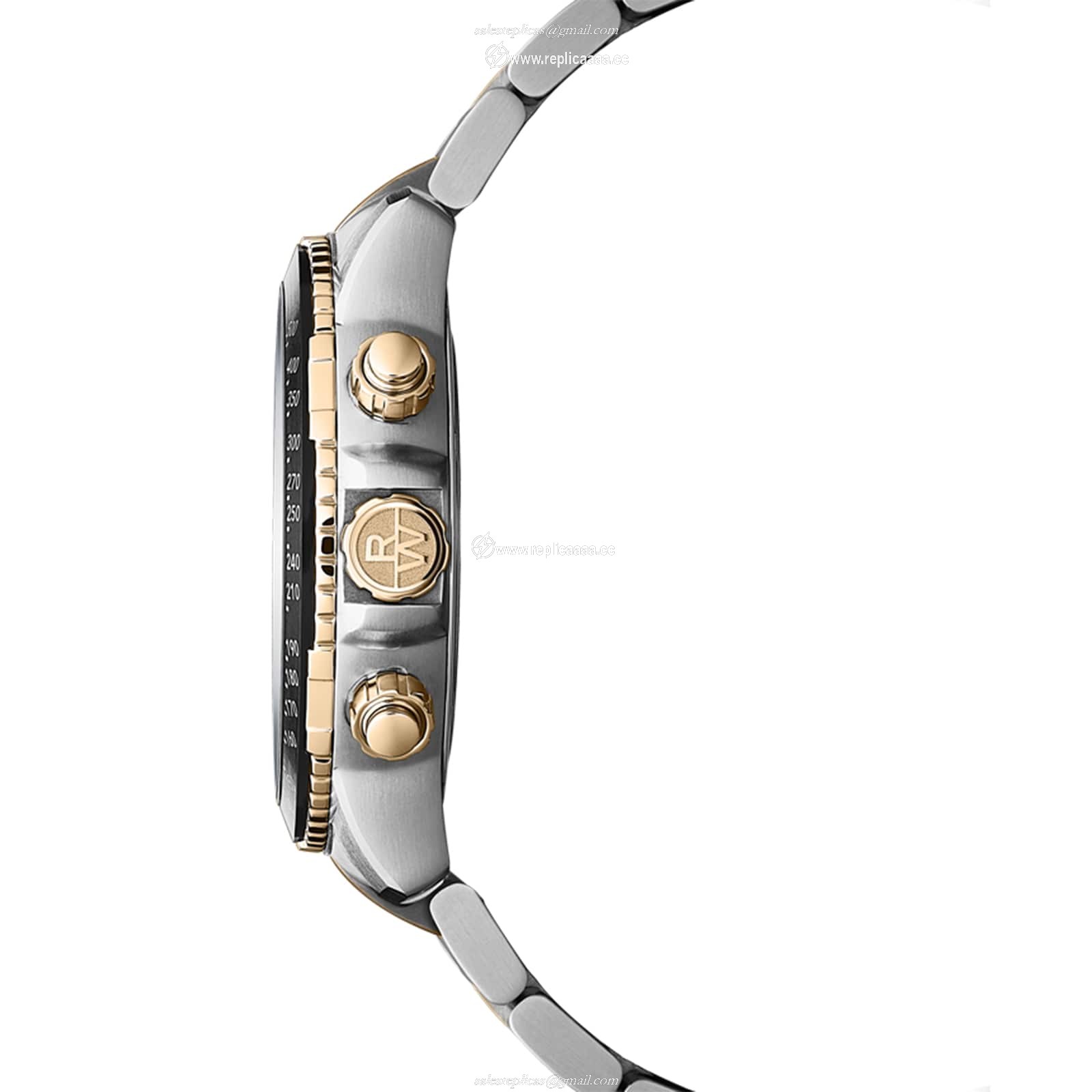 Replica Raymond Weil Tango Mens Black Rubber Strap Chronograph details 43mm 8570-RS1-20001