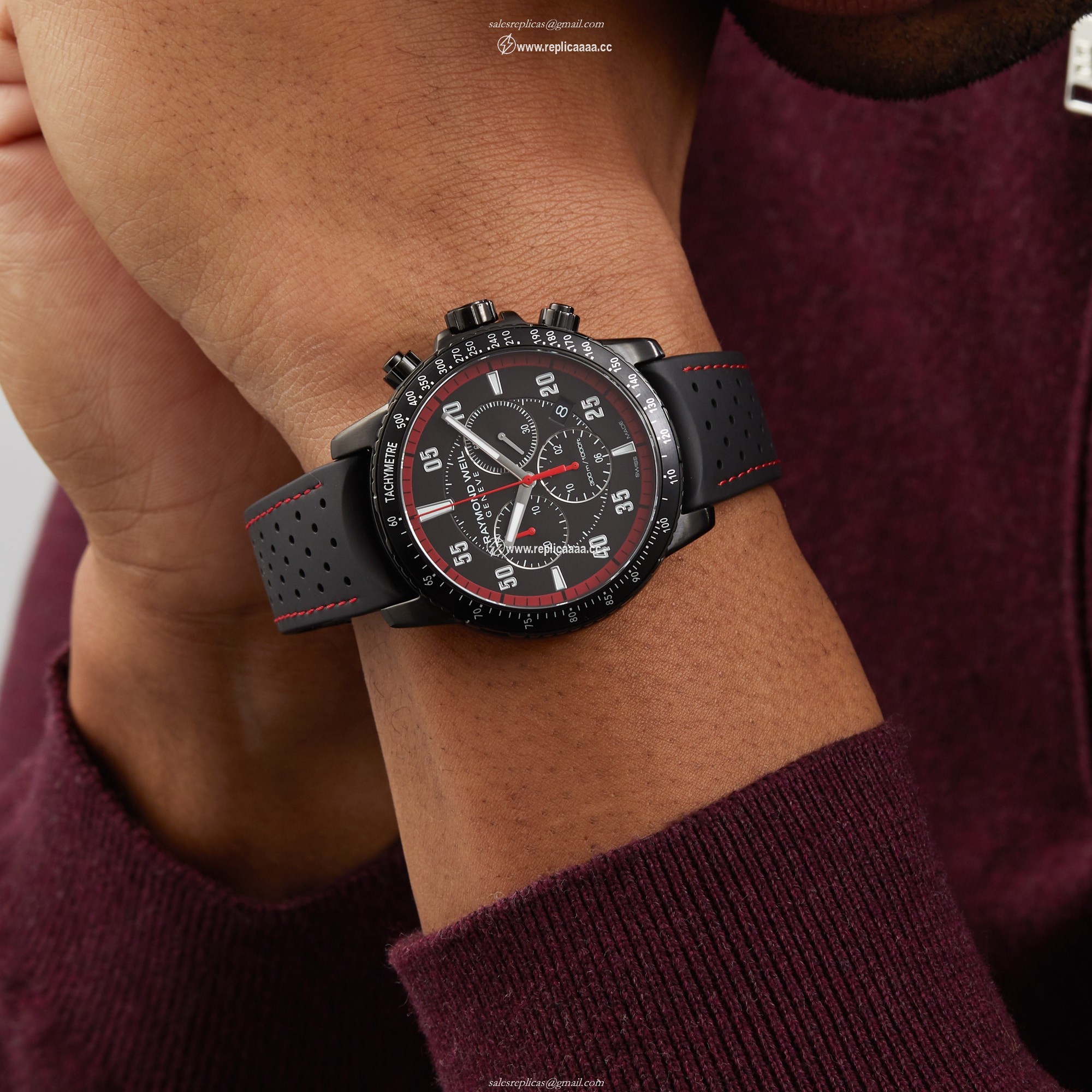 Replica Raymond Weil Tango 43mm Mens details Black 8570-BKR-05240